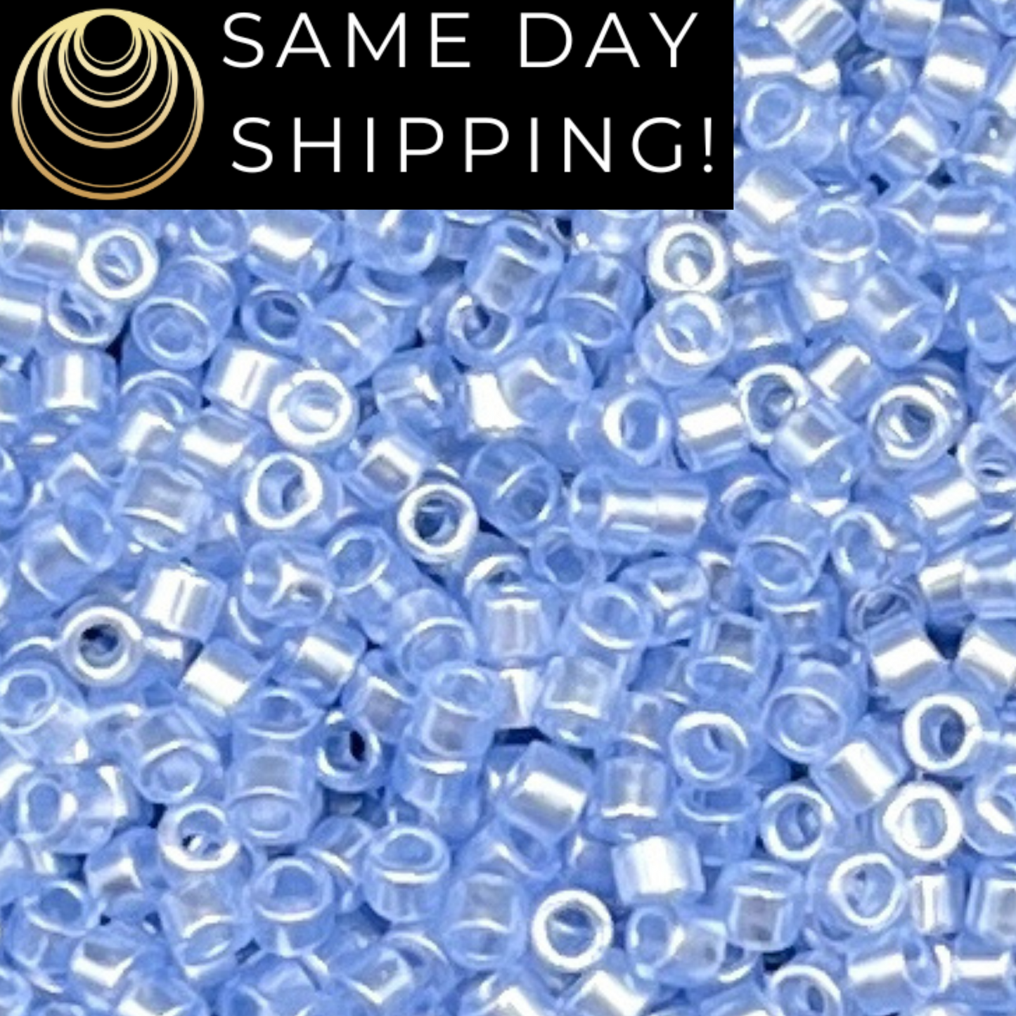 DB1475 SAME DAY SHIPPING! 1-20 Grams Miyuki 11/0 Delica Beads Pale Sky Blue Luster -Free Container!