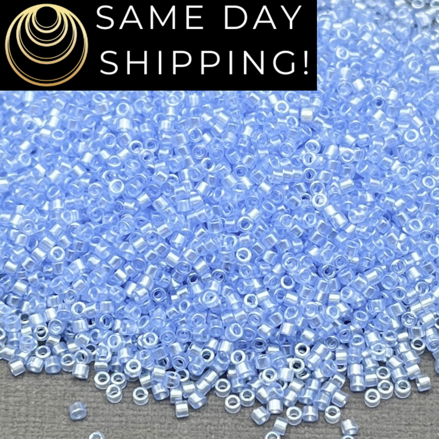 DB1475 SAME DAY SHIPPING! 1-20 Grams Miyuki 11/0 Delica Beads Pale Sky Blue Luster -Free Container!
