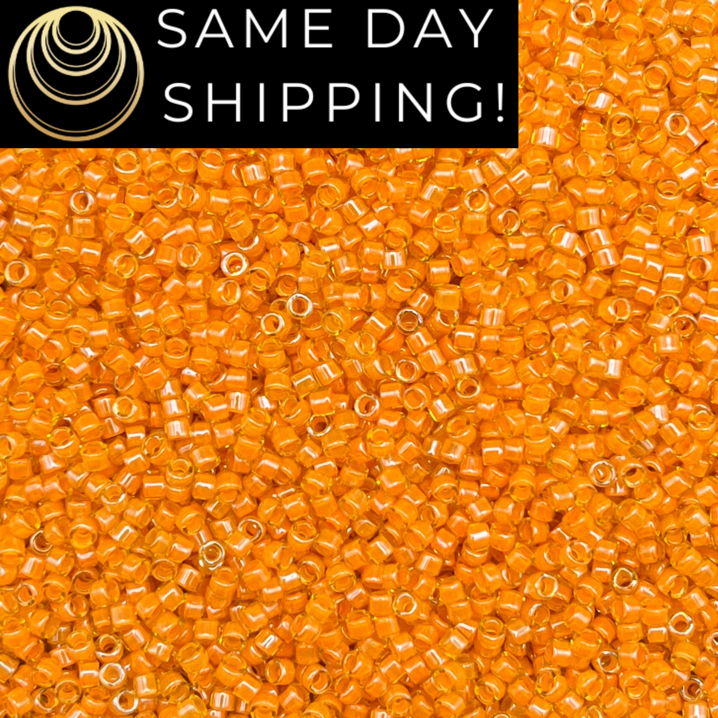 DB2045 SAME DAY SHIPPING! 1-20 Grams Miyuki 11/0 Delica Beads Luminous Mango Orange-Free Container!