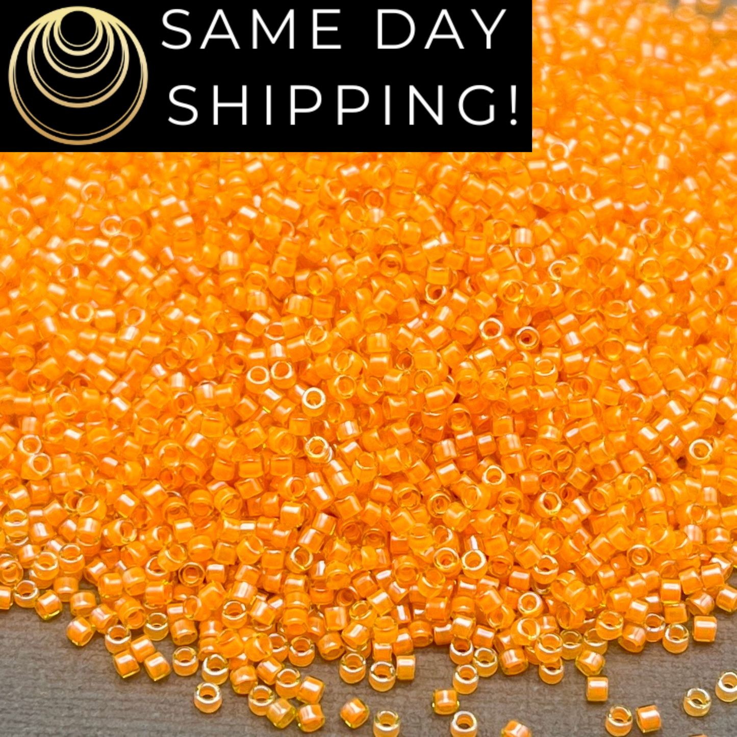 DB2045 SAME DAY SHIPPING! 1-20 Grams Miyuki 11/0 Delica Beads Luminous Mango Orange-Free Container!