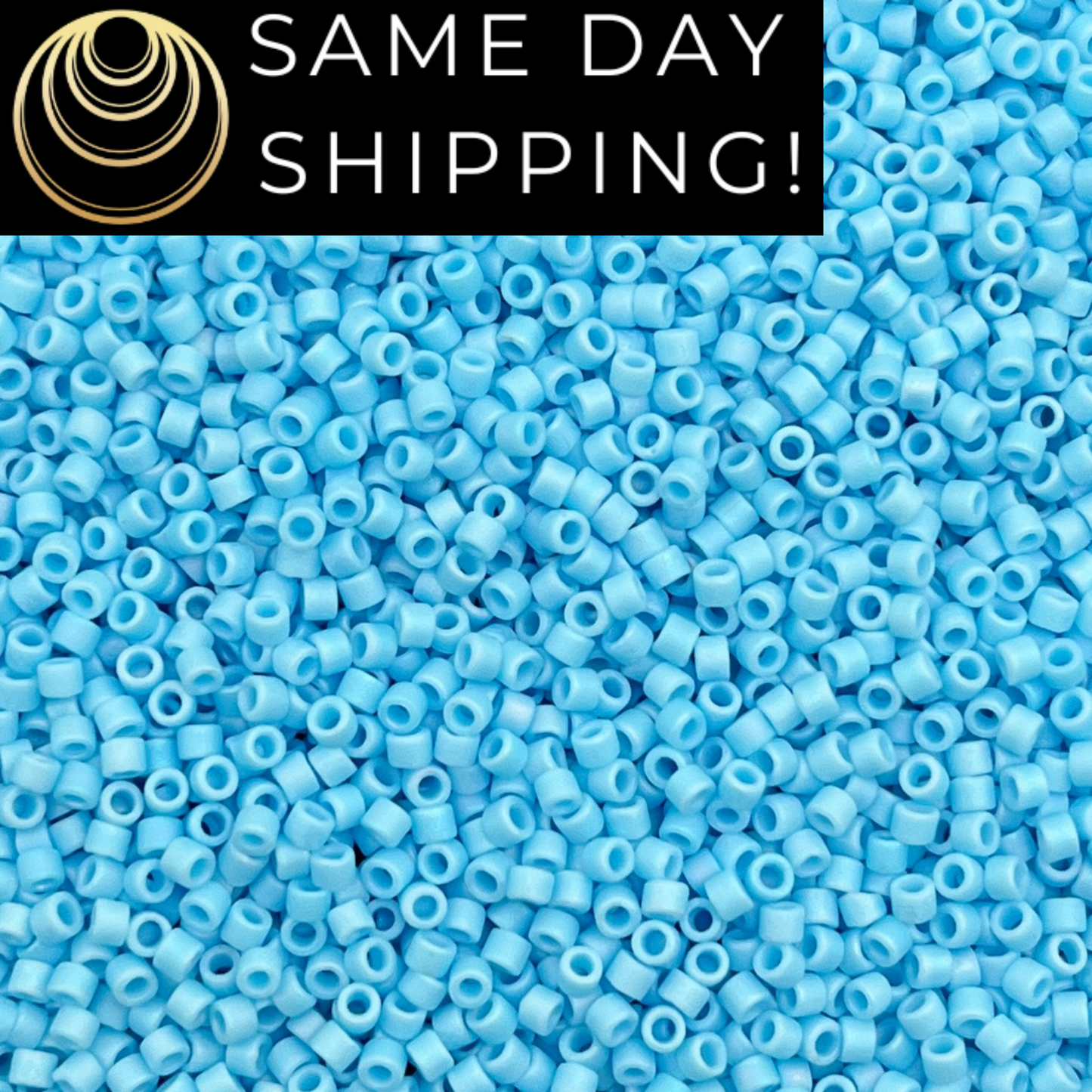 SAME DAY SHIPPING! 1-20 Grams Miyuki 11/0 Delica Beads DB879 Matte Opaque Light Blue -Free Container!