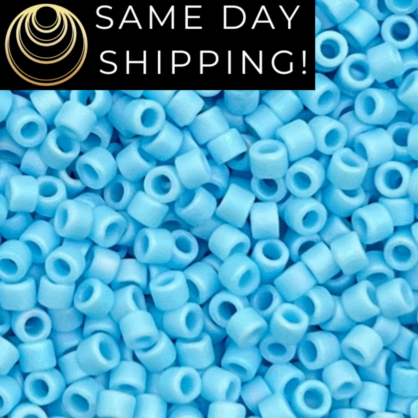 SAME DAY SHIPPING! 1-20 Grams Miyuki 11/0 Delica Beads DB879 Matte Opaque Light Blue -Free Container!