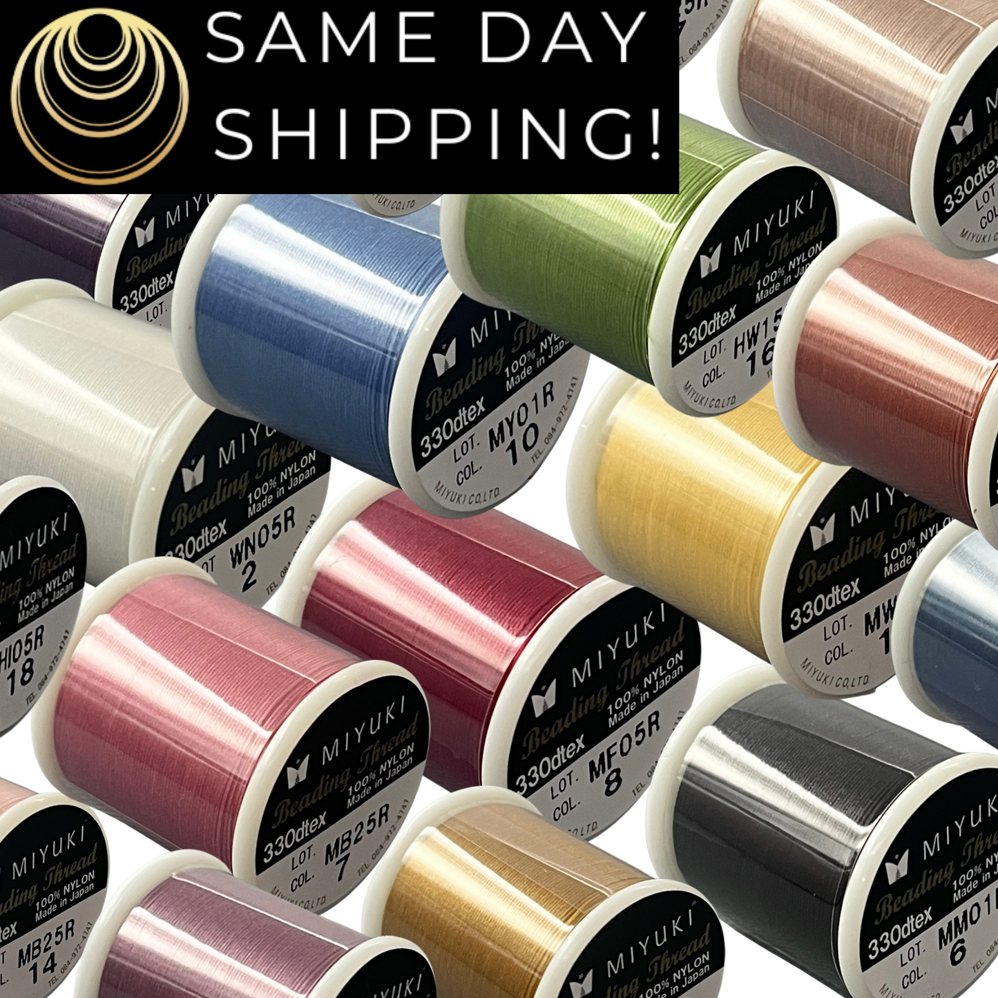 Miyuki Beading Thread, Pre Waxed, 330dtex, 50 Meters, ALL COLORS! Same Day Shipping!