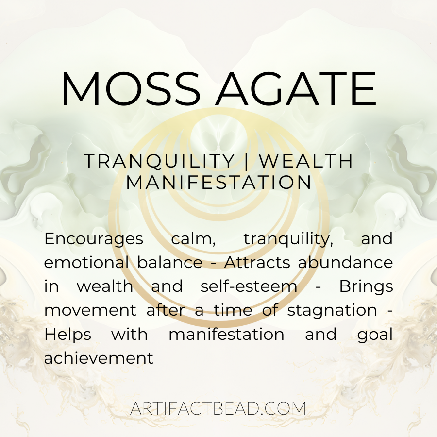 Moss Agate and Black Goldstone Stretch Beaded Gemstone Bracelet with Silver Accents