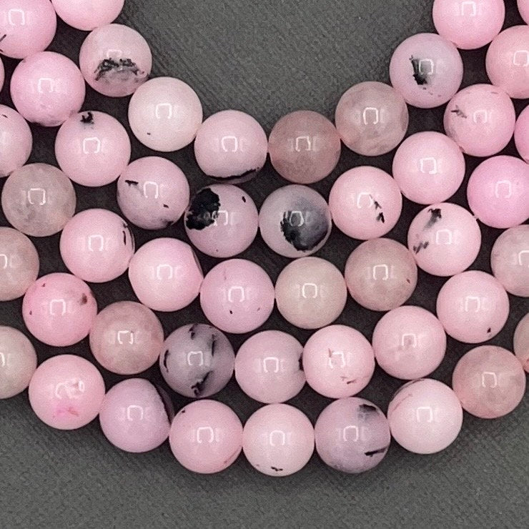 Natural 4mm/6mm/8mm Smooth Round Cherry Blossom Jasper Gemstone 15 inch Strand of Beads