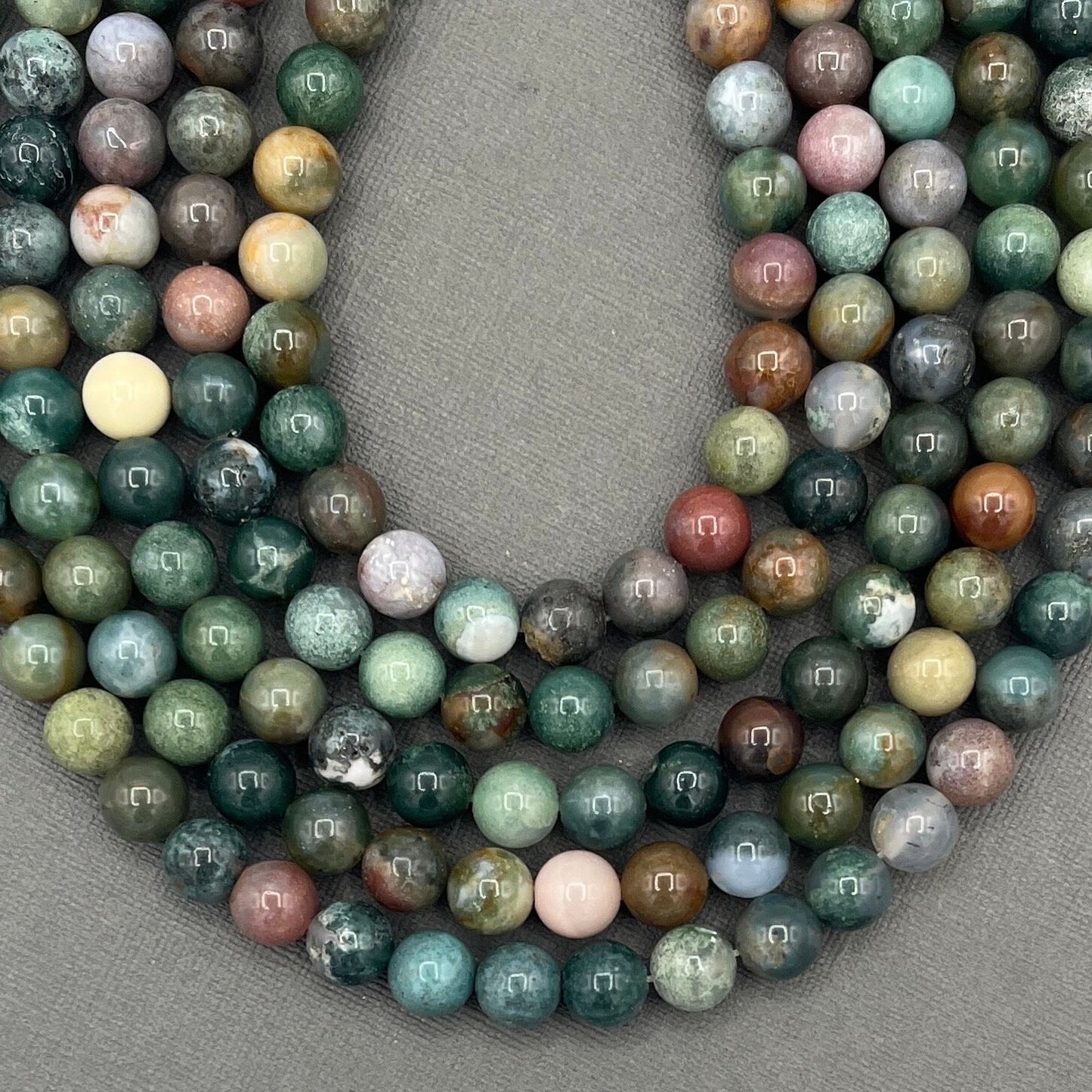 Natural 4mm/6mm/8mm Smooth Round Indian Agate Gemstone Strand of Beads
