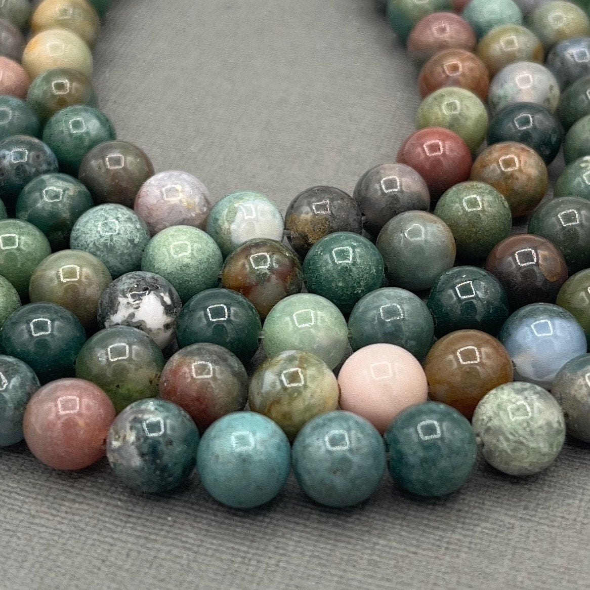 Natural 4mm/6mm/8mm Smooth Round Indian Agate Gemstone Strand of Beads
