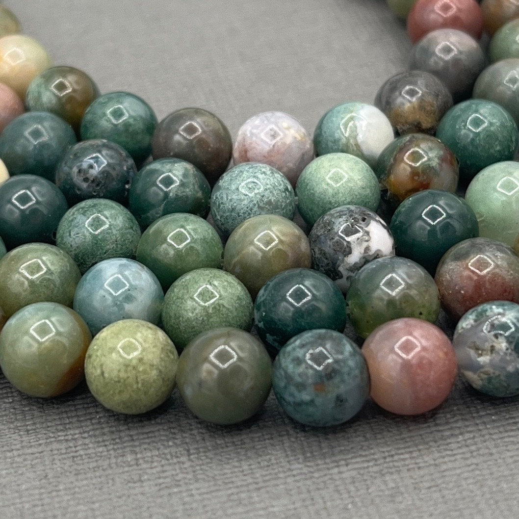 Natural 4mm/6mm/8mm Smooth Round Indian Agate Gemstone Strand of Beads