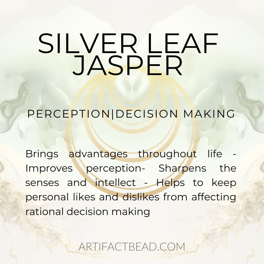 Silver Leaf Jasper Gemstone Bracelet, 8mm Smooth Round Beaded Stretch Bracelet, beaded bracelet, Healing Bracelet, yoga jewelry, yoga gift