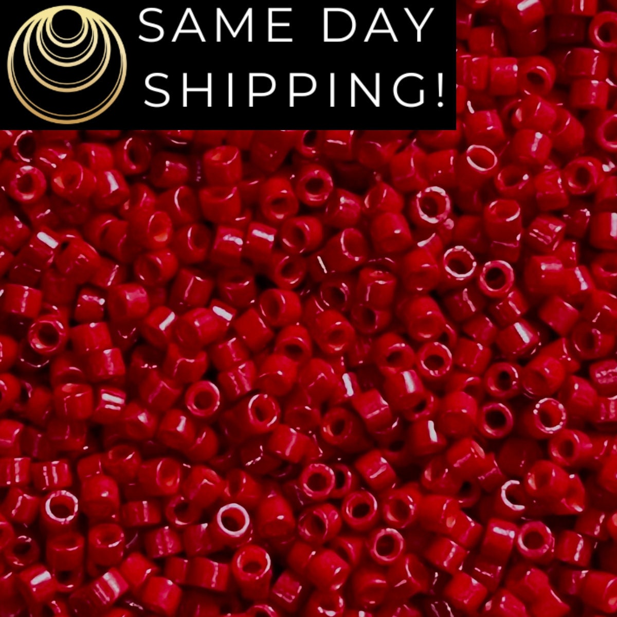 DB791 SAME DAY SHIPPING! 1-100 Grams Miyuki 11/0 Delica Beads Opaque Bright Red-Free Container! Bulk quantities available!