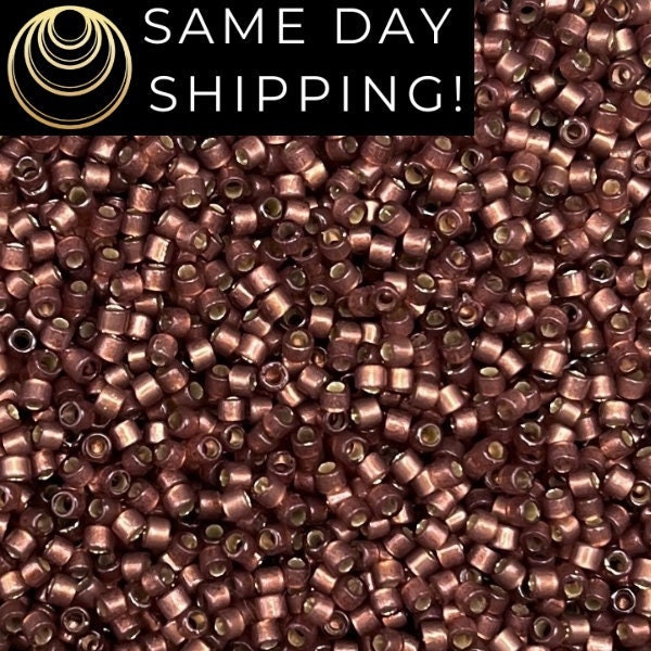 SAME DAY SHIPPING! 1-20 Grams Miyuki 11/0 Delica Beads Duracoat Semi-Frosted Silver-Lined Dyed Raisin DB2183-Free Container!