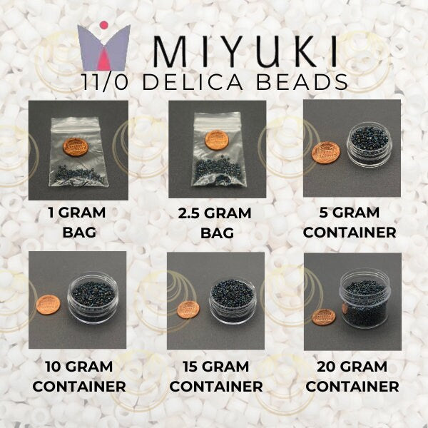 DB626 SAME DAY SHIPPING! 1-20 Grams Miyuki 11/0 Delica Beads Dyed Light Aqua Green Silver Lined Alabaster-Free Container!