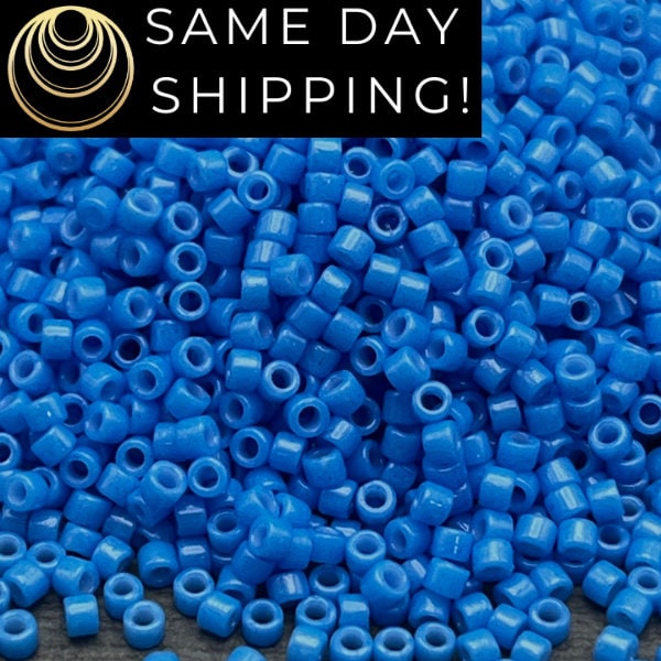 DB2134 SAME DAY SHIPPING! 1-20 Grams Miyuki 11/0 Delica Beads Duracoat Opaque Delphinium-Free Container!