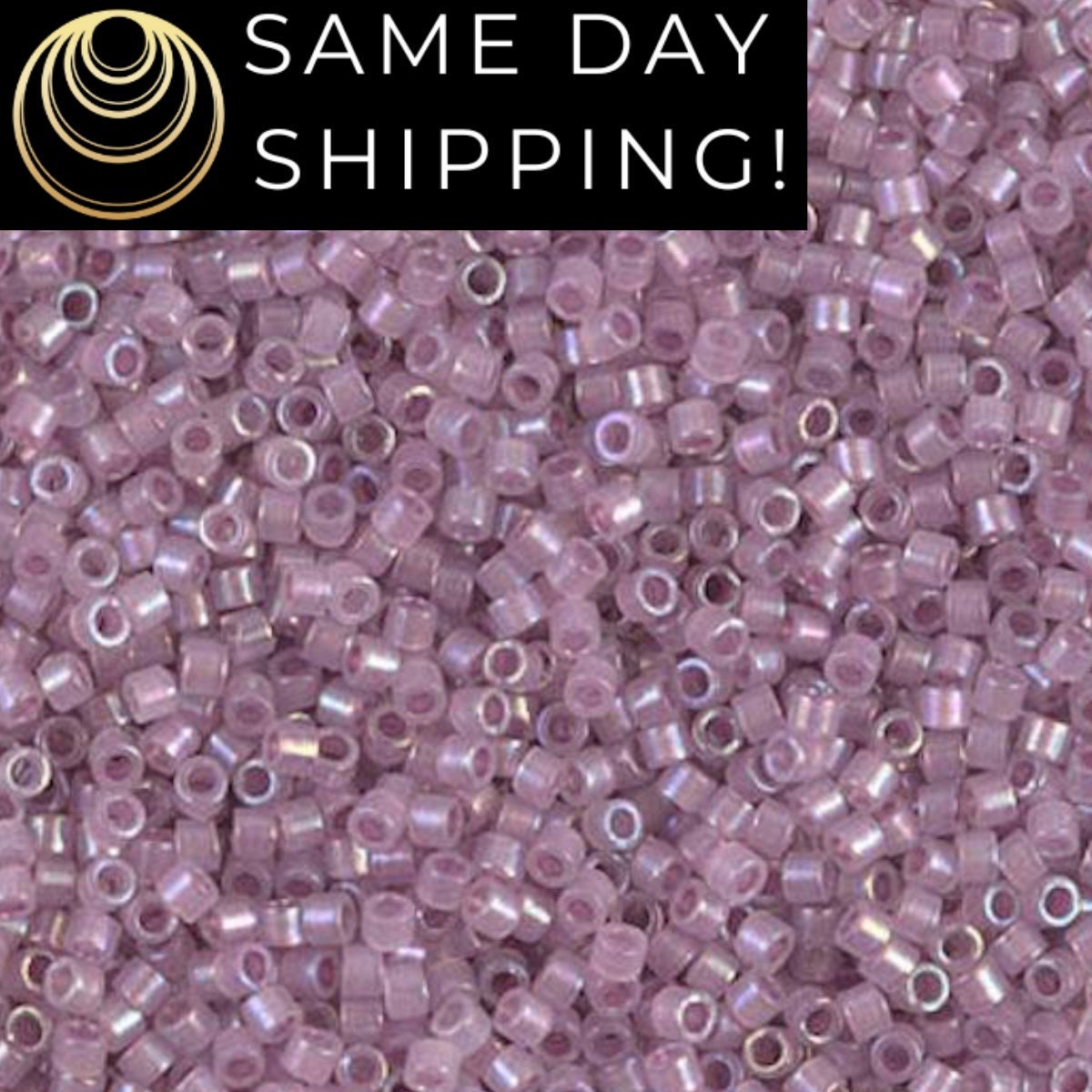 SAME DAY SHIPPING! 1-20 Grams Miyuki 11/0 Delica Beads DB1752 Transparent inside Dyed Opal -Free Container!