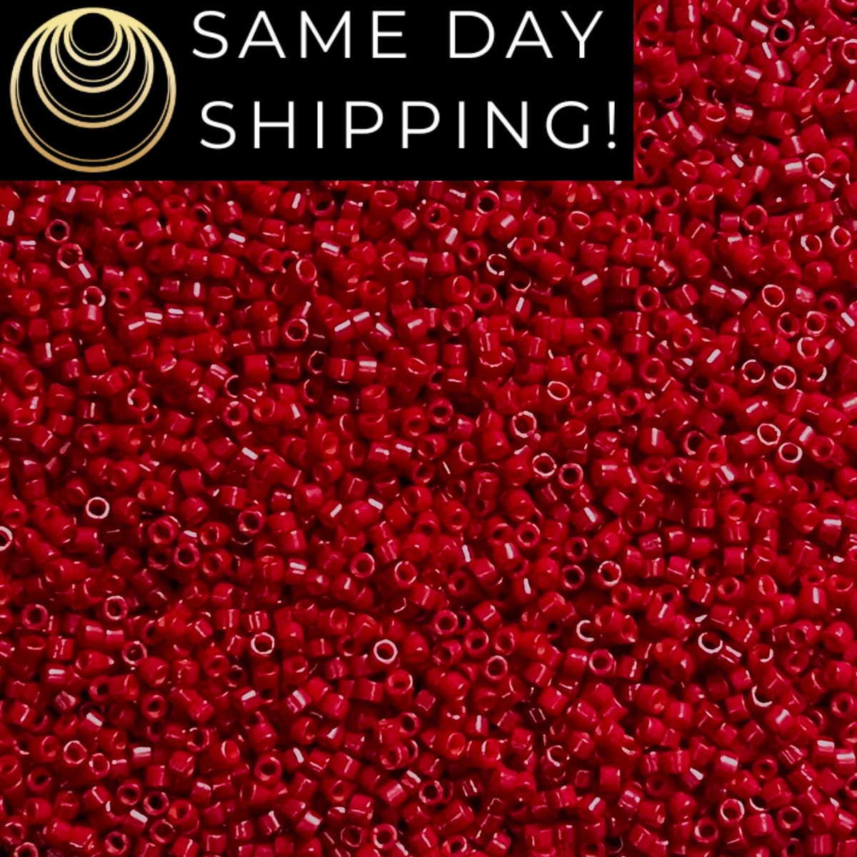 DB791 SAME DAY SHIPPING! 1-100 Grams Miyuki 11/0 Delica Beads Opaque Bright Red-Free Container! Bulk quantities available!