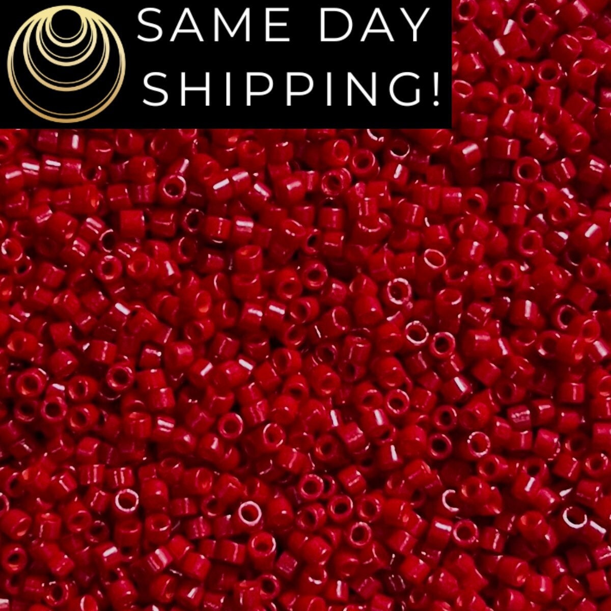 DB791 SAME DAY SHIPPING! 1-100 Grams Miyuki 11/0 Delica Beads Opaque Bright Red-Free Container! Bulk quantities available!