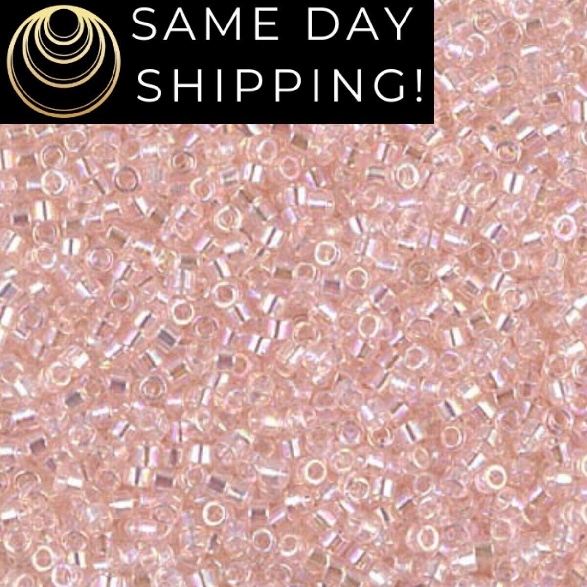 DB1243 SAME DAY SHIPPING! 1-20 Grams Miyuki 11/0 Delica Beads Transparent Pink Mist Alabaster -Free Container!