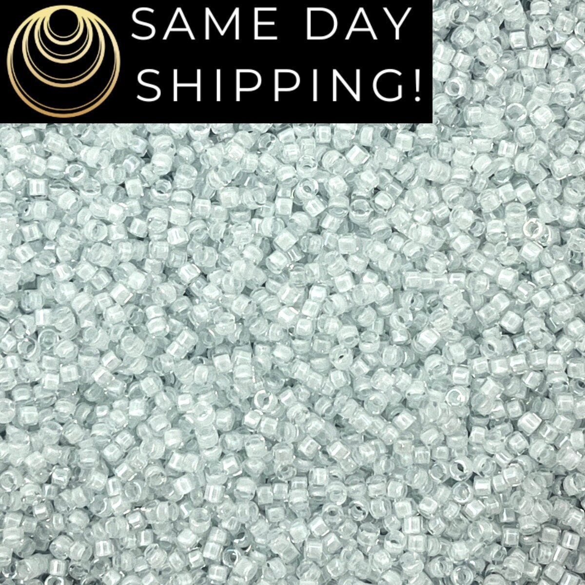 DB078 SAME DAY SHIPPING! 1-20 Grams Miyuki 11/0 Delica Beads Lined Aqua Mist -Free Container!