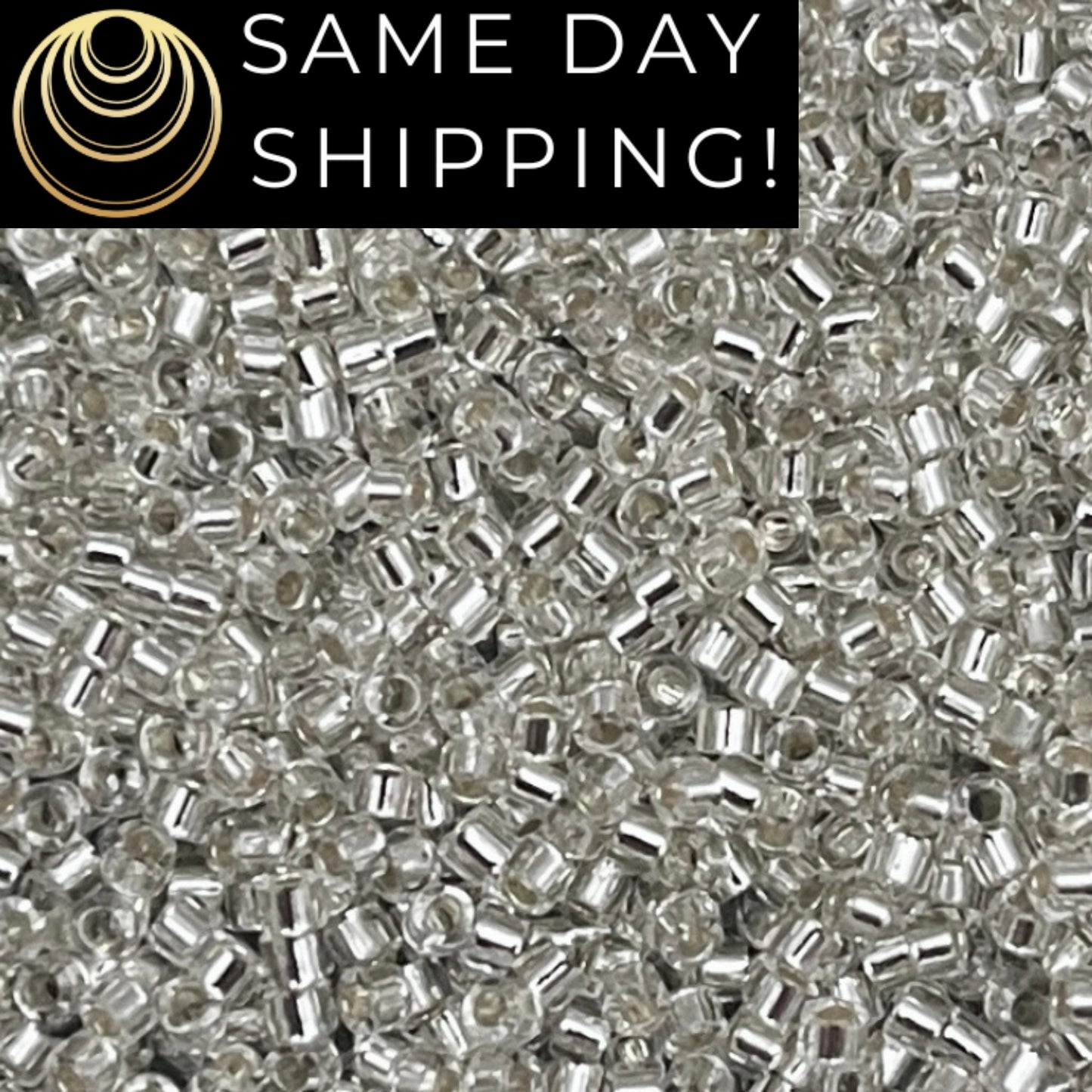 DB041 SAME DAY SHIPPING! 1-20 Grams Miyuki 11/0 Delica Beads Silver Lined Crystal, Clear with Silver inside -Free Container!