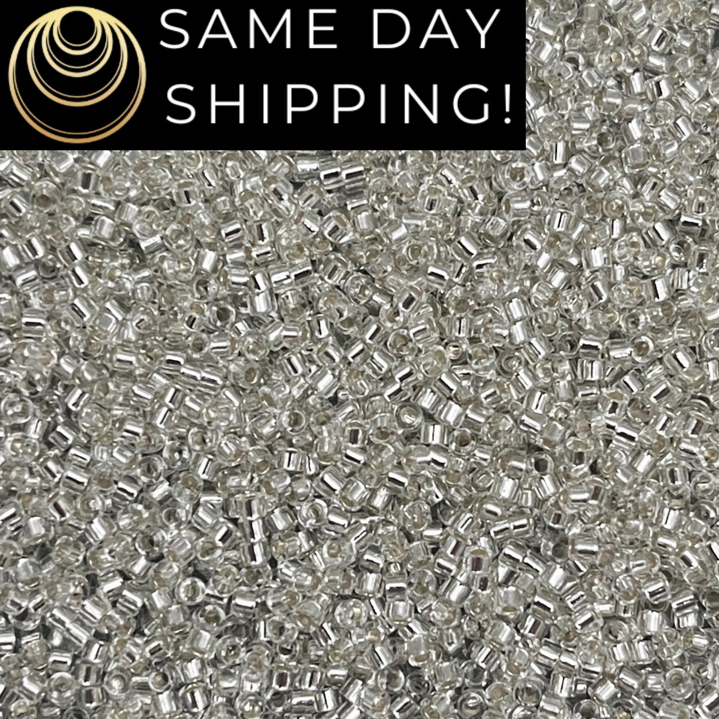 DB041 SAME DAY SHIPPING! 1-20 Grams Miyuki 11/0 Delica Beads Silver Lined Crystal, Clear with Silver inside -Free Container!