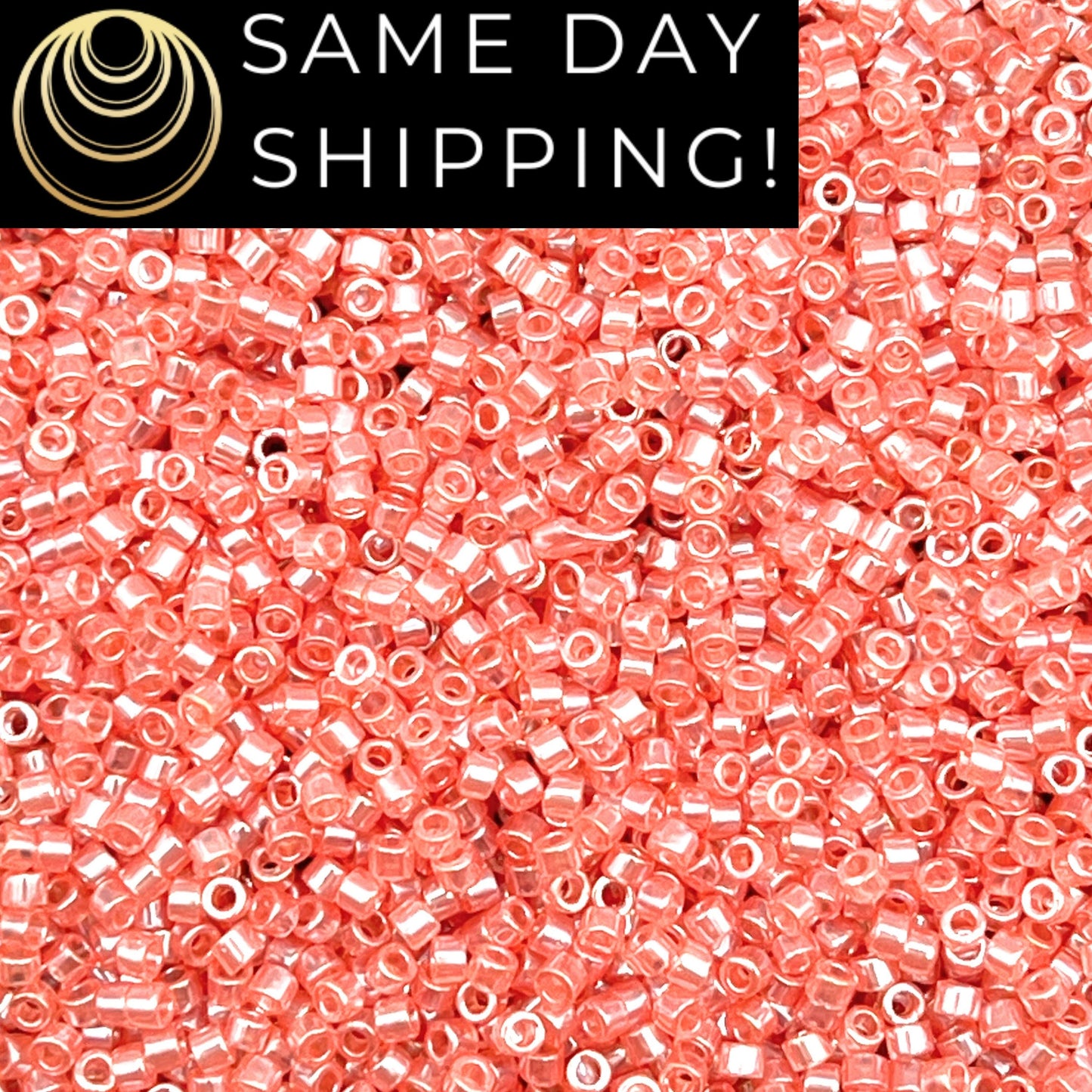 DB1481 SAME DAY SHIPPING! 1-20 Grams Miyuki 11/0 Delica Beads Transparent Salmon Luster -Free Container!