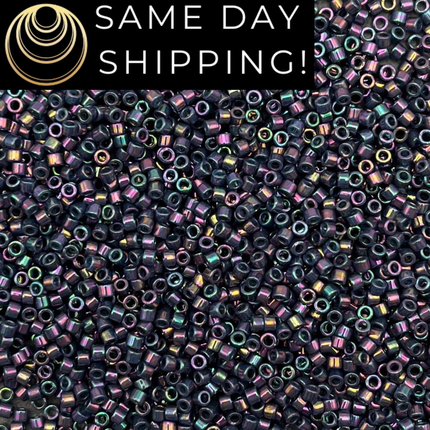DB134 SAME DAY SHIPPING! 1-20 G Miyuki 11/0 Delica Beads Opaque Purple Gray Rainbow Luster Free Container!!