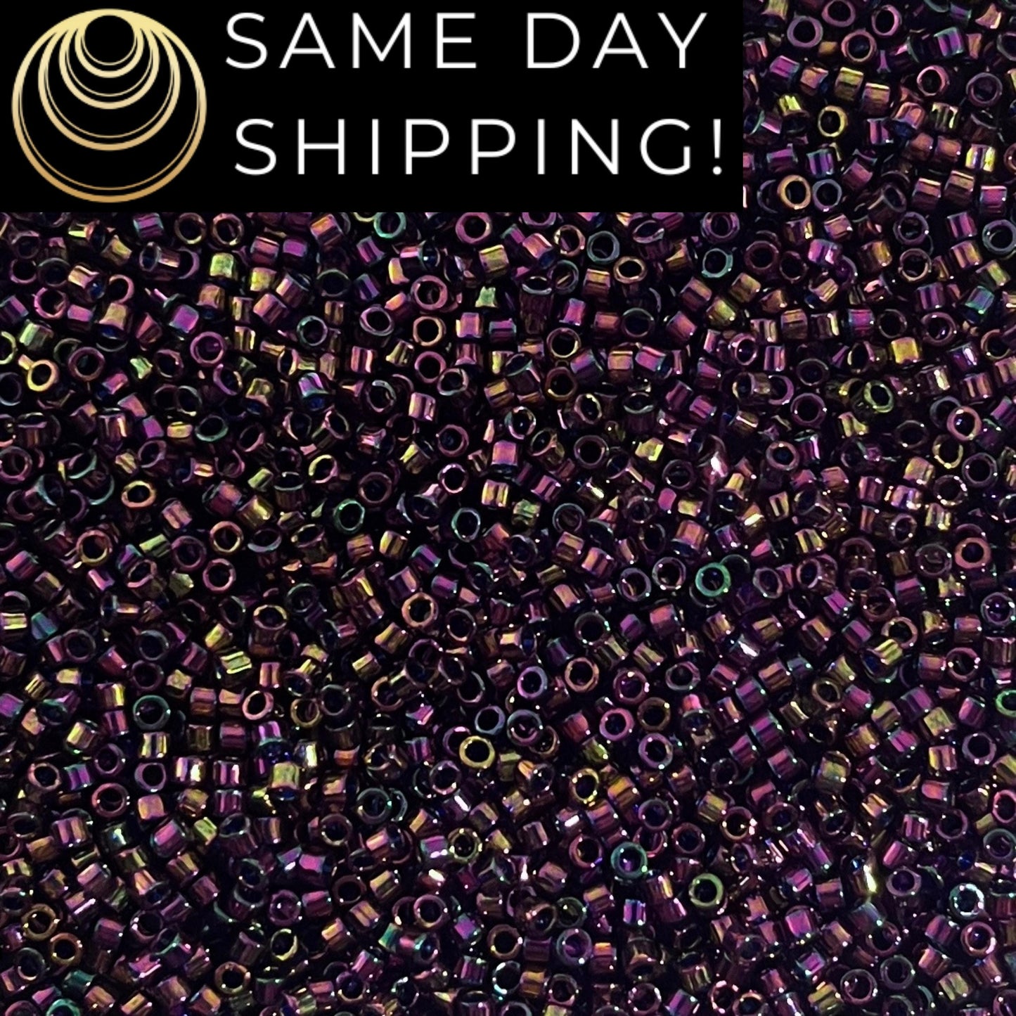 DB128 SAME DAY SHIPPING! 1-20 Grams Miyuki 11/0 Delica Beads Plum Gold Luster Metallic Purple-Free Container!