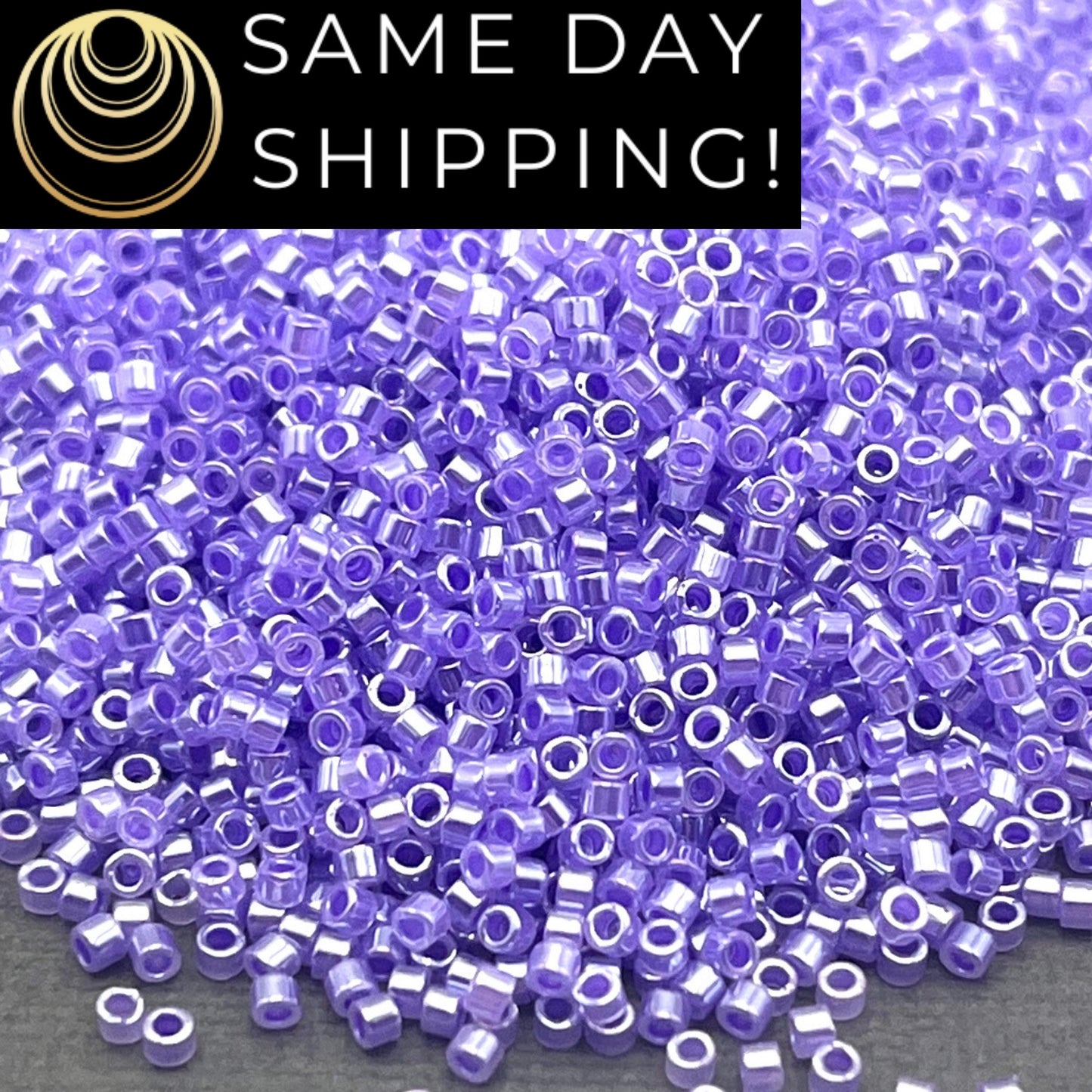 DB249 SAME DAY SHIPPING! 1-20 Grams Miyuki 11/0 Delica Beads Purple Lined Crystal -Free Container!