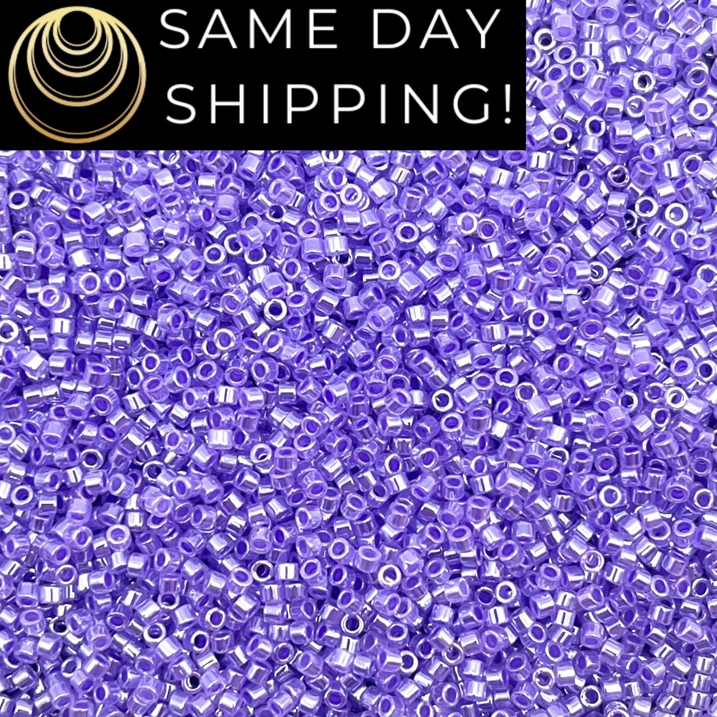 DB249 SAME DAY SHIPPING! 1-20 Grams Miyuki 11/0 Delica Beads Purple Lined Crystal -Free Container!