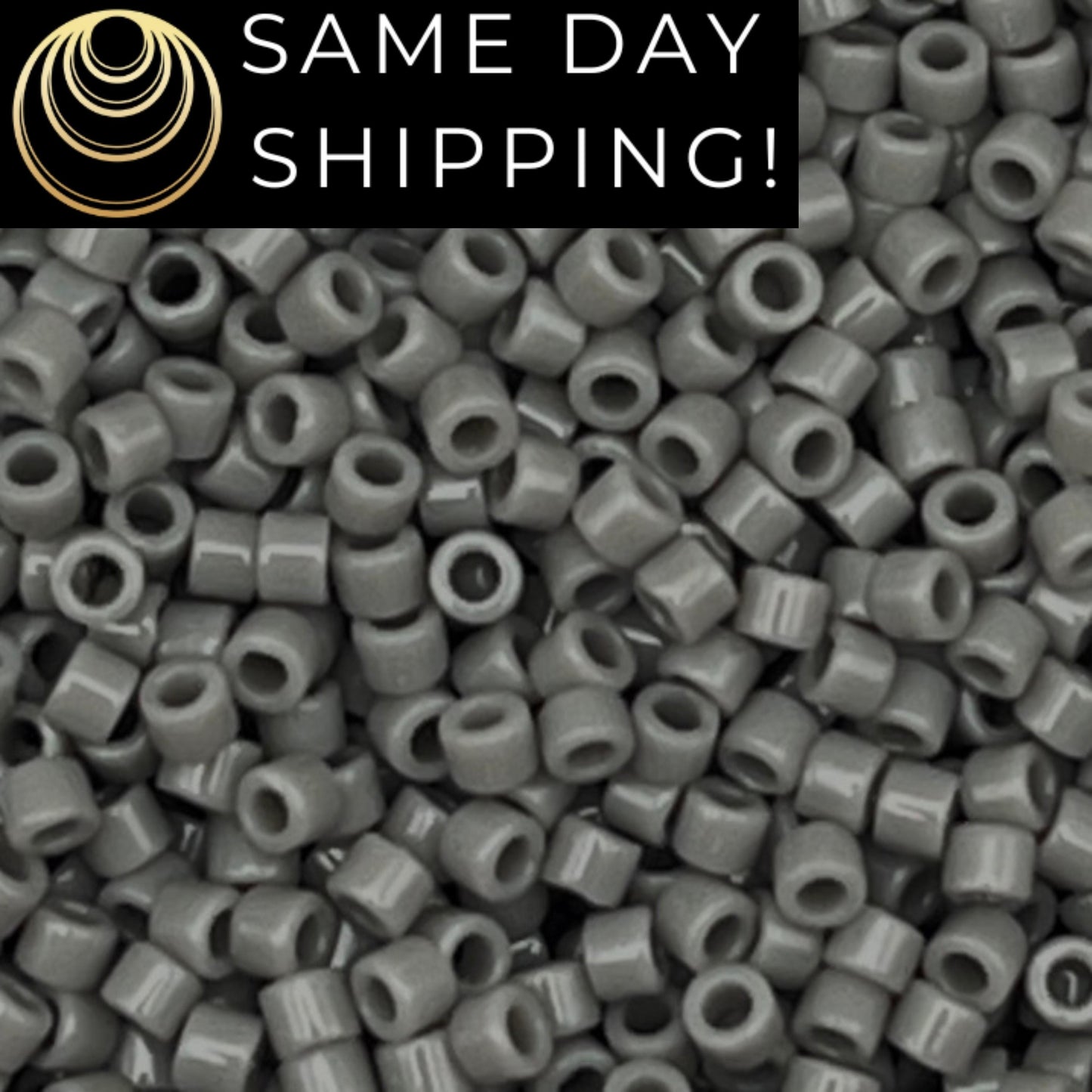 DB731 SAME DAY SHIPPING! 1-20 Grams Miyuki 11/0 Delica Beads Opaque Gray -Free Container!
