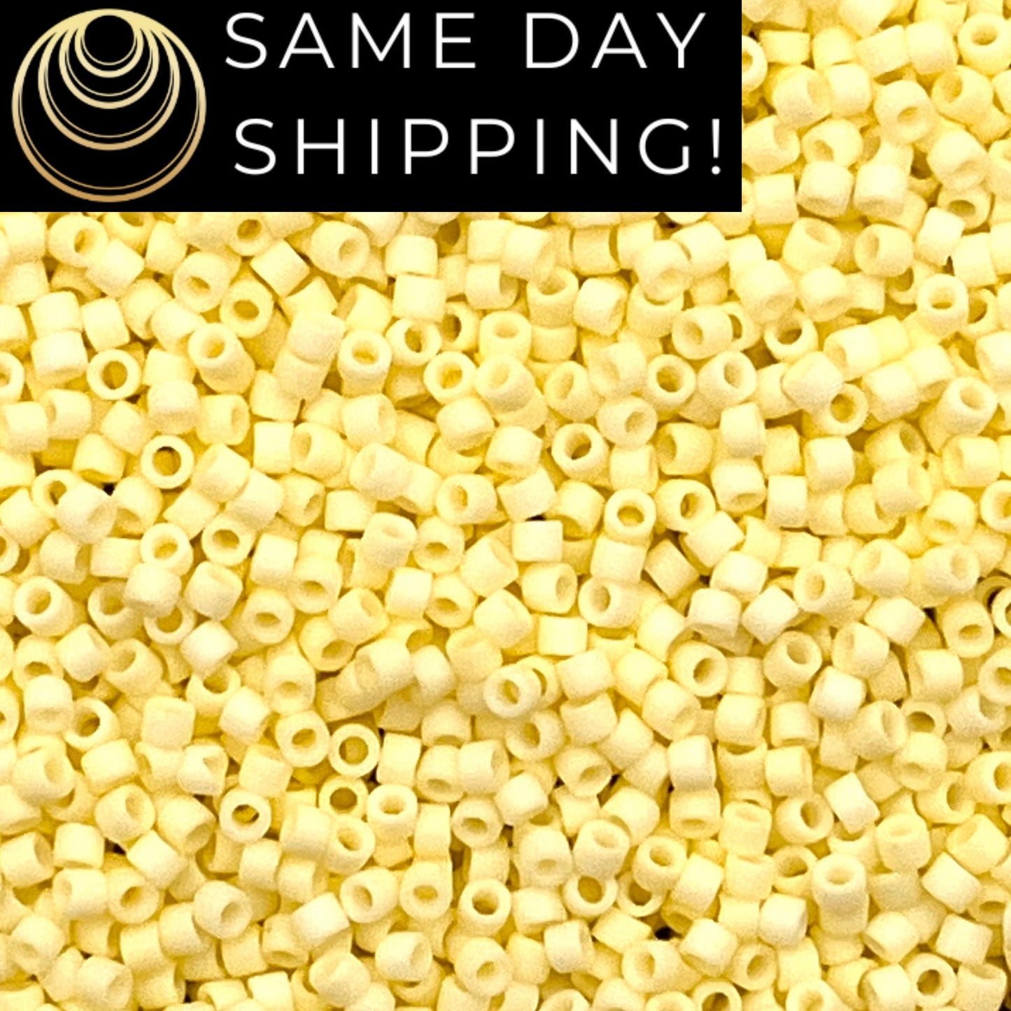 DB1511 SAME DAY SHIPPING! 1-20 Grams Miyuki 11/0 Delica Beads Matte Opaque Pale Yellow-Free Container!