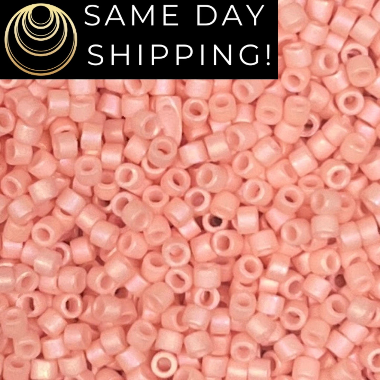 DB1523 DISCONTINUED! 1-20 Grams Miyuki 11/0 Delica Beads Matte Opaque Light Salmon beautiful glaze matte Alabaster -Free Container!