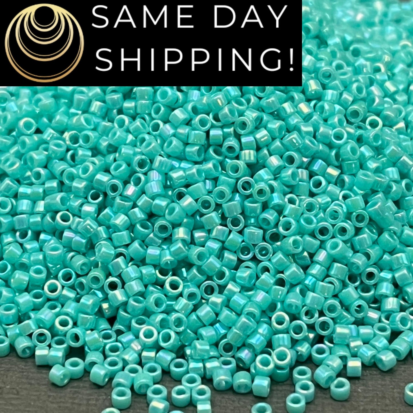 DB1576 SAME DAY SHIPPING! 1-20 Grams Miyuki 11/0 Delica Beads Opaque Sparkle Turquoise -Free Container!