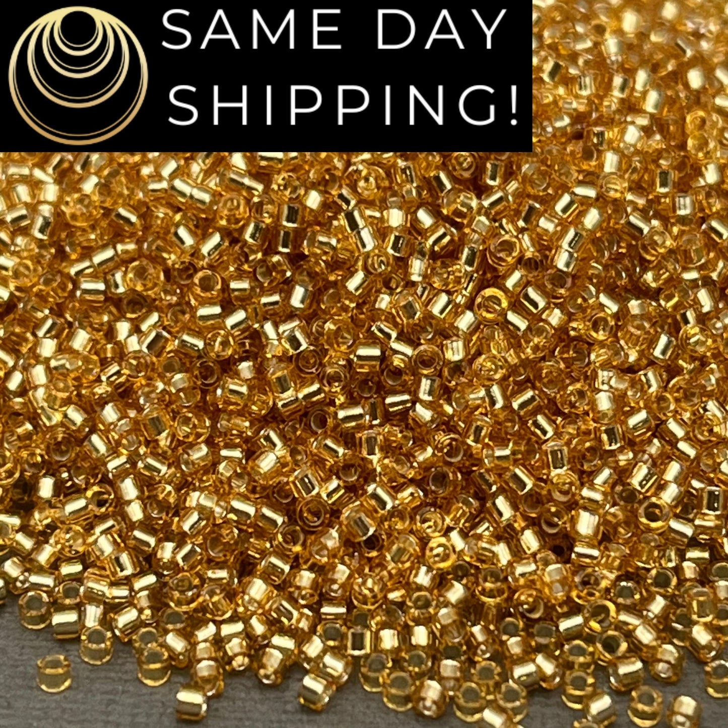 DB042 SAME DAY SHIPPING! 1-20 Grams Miyuki 11/0 Delica Beads Silver Lined Gold Sparkle-Free Container!