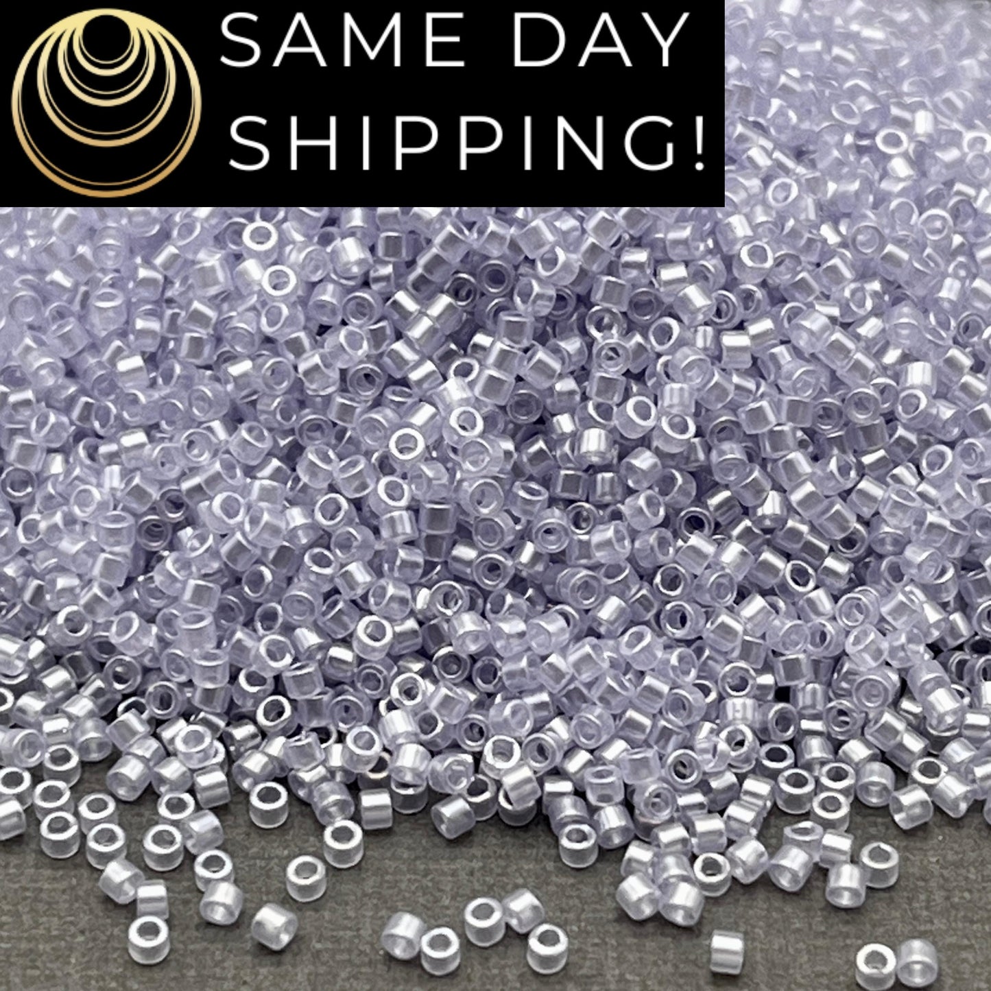 DB1476 SAME DAY SHIPPING! 1-20 Grams Miyuki 11/0 Delica Beads Transparent Pale Amethyst Luster -Free Container!