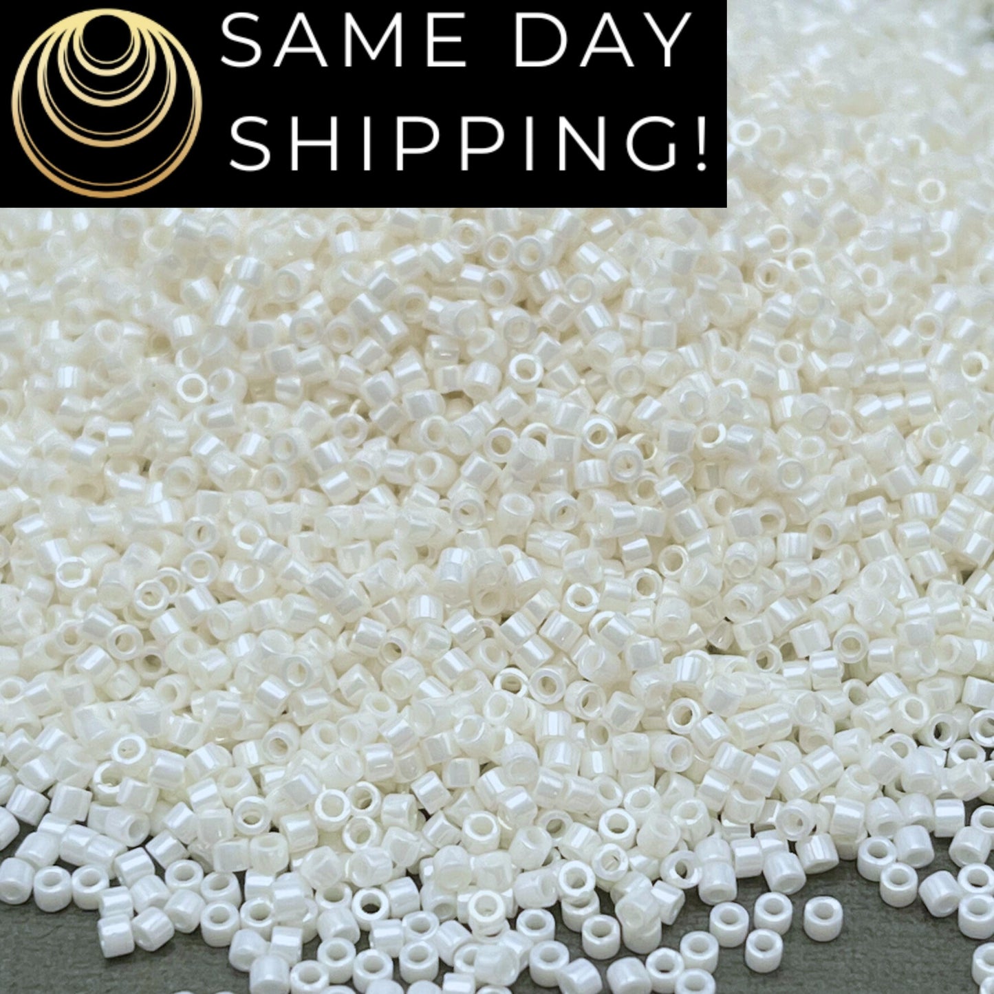 DB203 SAME DAY SHIPPING! 1-20 Grams Miyuki 11/0 Delica Beads Cream Gold Sparkle Ceylon -Free Container!