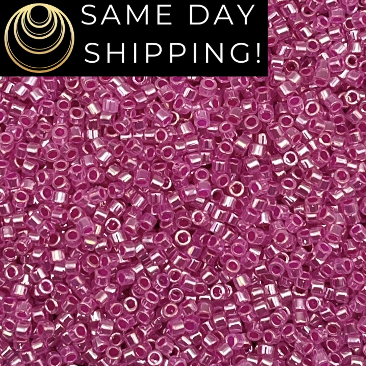 DB247 SAME DAY SHIPPING! 1-20 Grams Miyuki 11/0 Delica Beads Hot Pink Ceylon -Free Container!