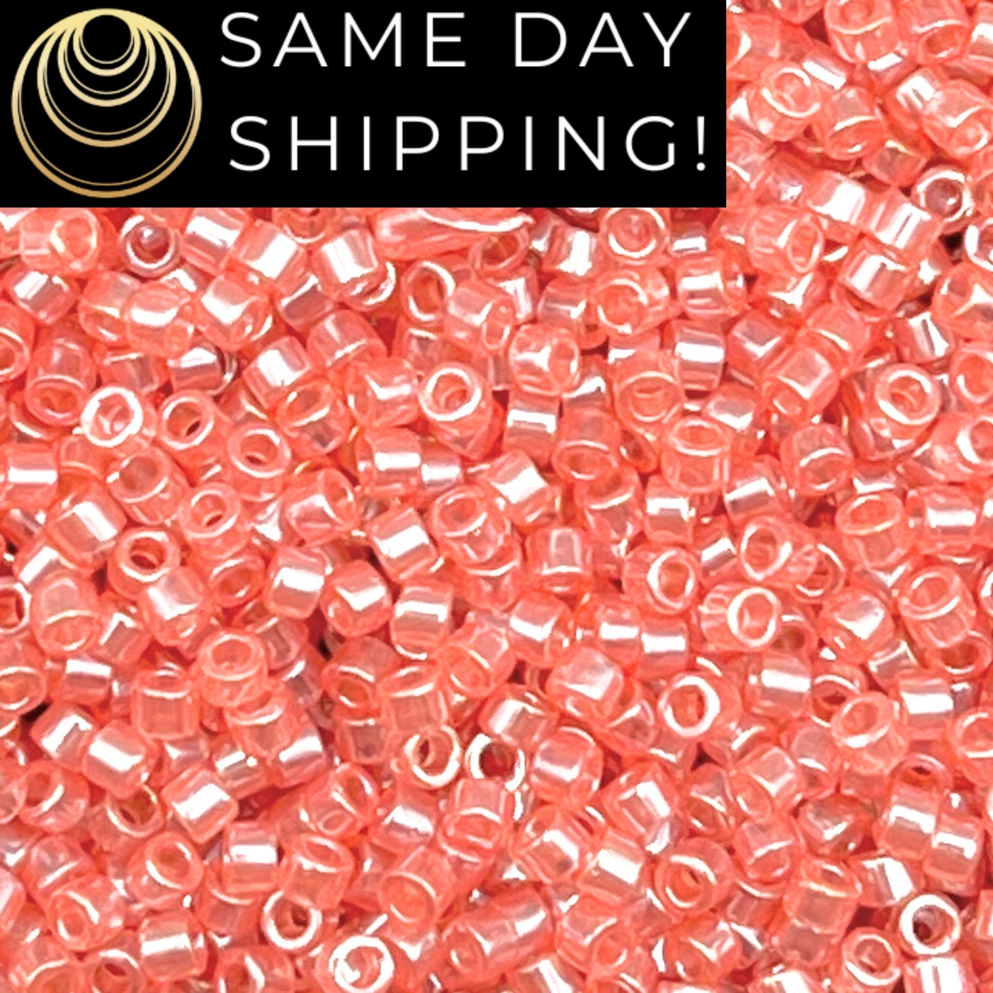 DB1481 SAME DAY SHIPPING! 1-20 Grams Miyuki 11/0 Delica Beads Transparent Salmon Luster -Free Container!