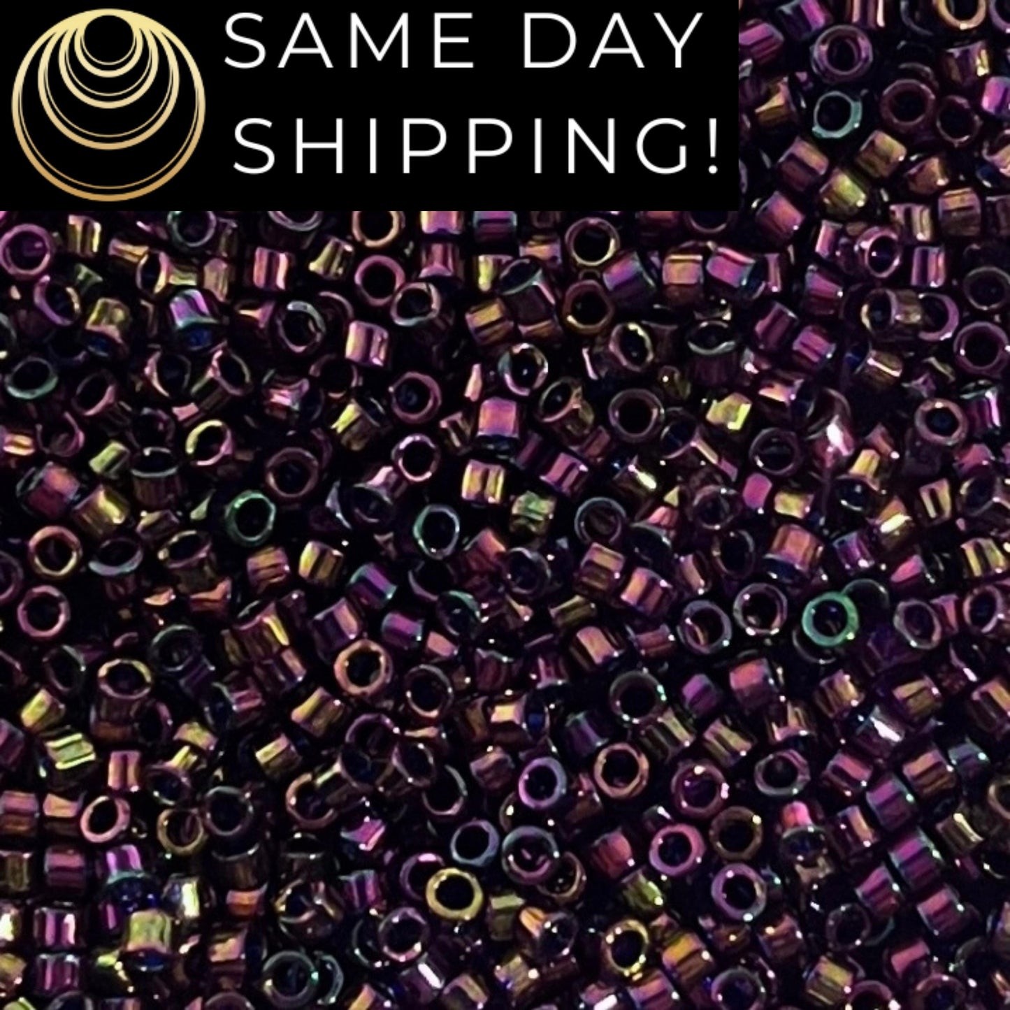 DB128 SAME DAY SHIPPING! 1-20 Grams Miyuki 11/0 Delica Beads Plum Gold Luster Metallic Purple-Free Container!