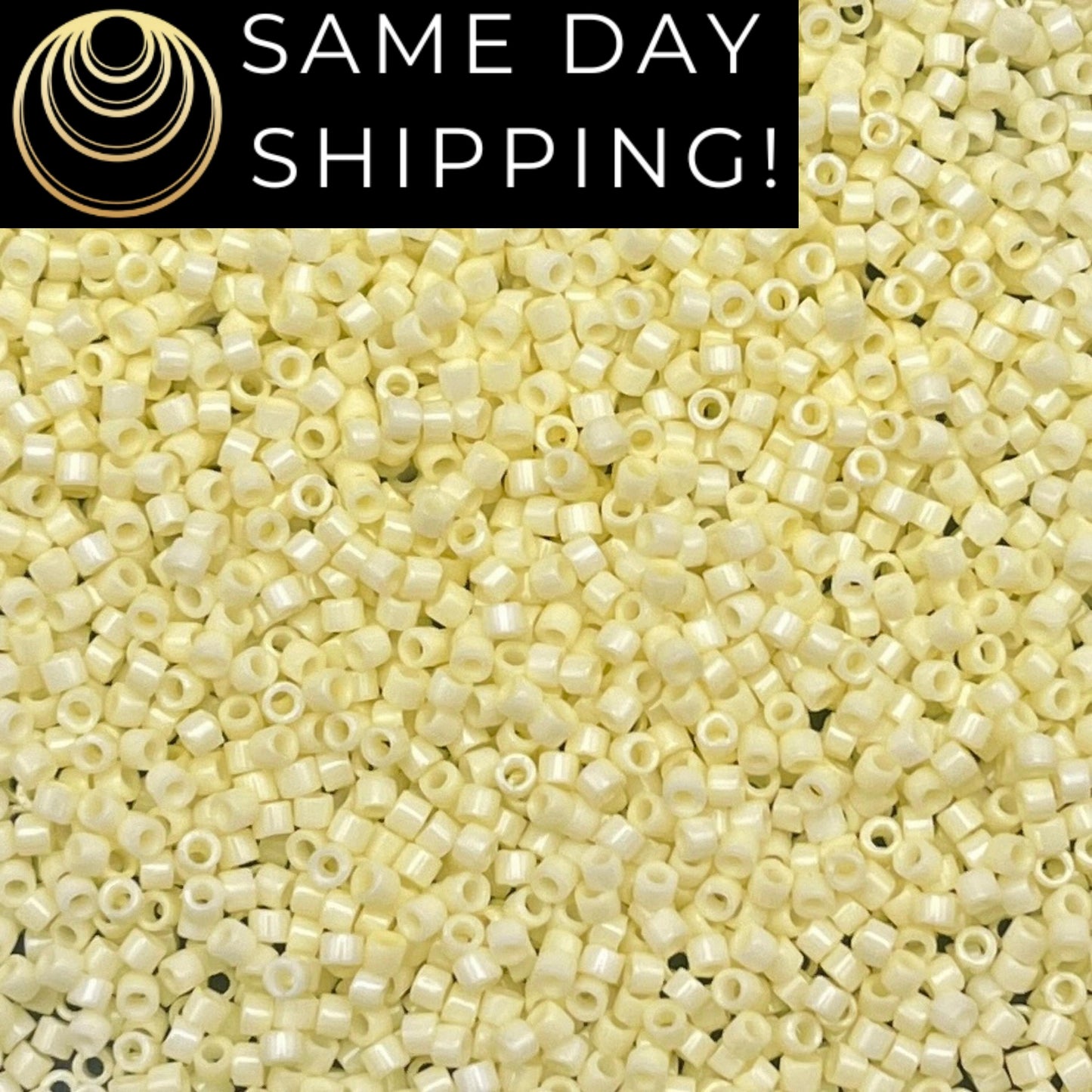 DB1491 SAME DAY SHIPPING! 1-20 Grams Miyuki 11/0 Delica Beads Opaque Pale Yellow, Pastel Yellow, Light Yellow, Cream Free Container!
