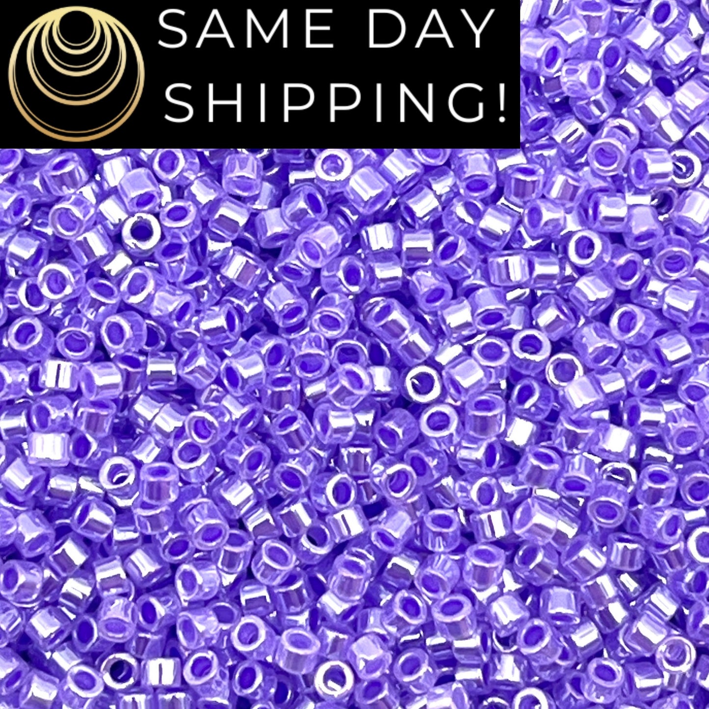 DB249 SAME DAY SHIPPING! 1-20 Grams Miyuki 11/0 Delica Beads Purple Lined Crystal -Free Container!