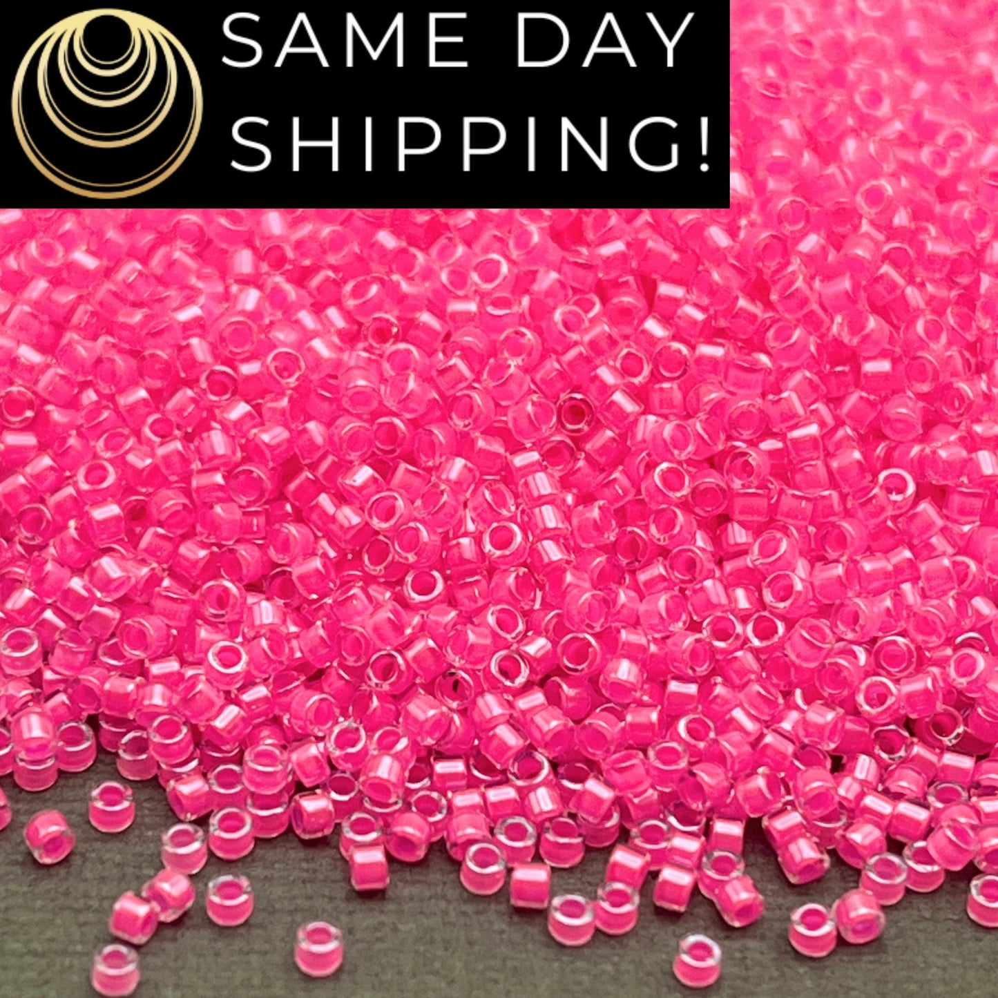 DB2035 SAME DAY SHIPPING! 1-20 Grams Miyuki 11/0 Delica Beads Luminous Wild Strawberry -Free Container!