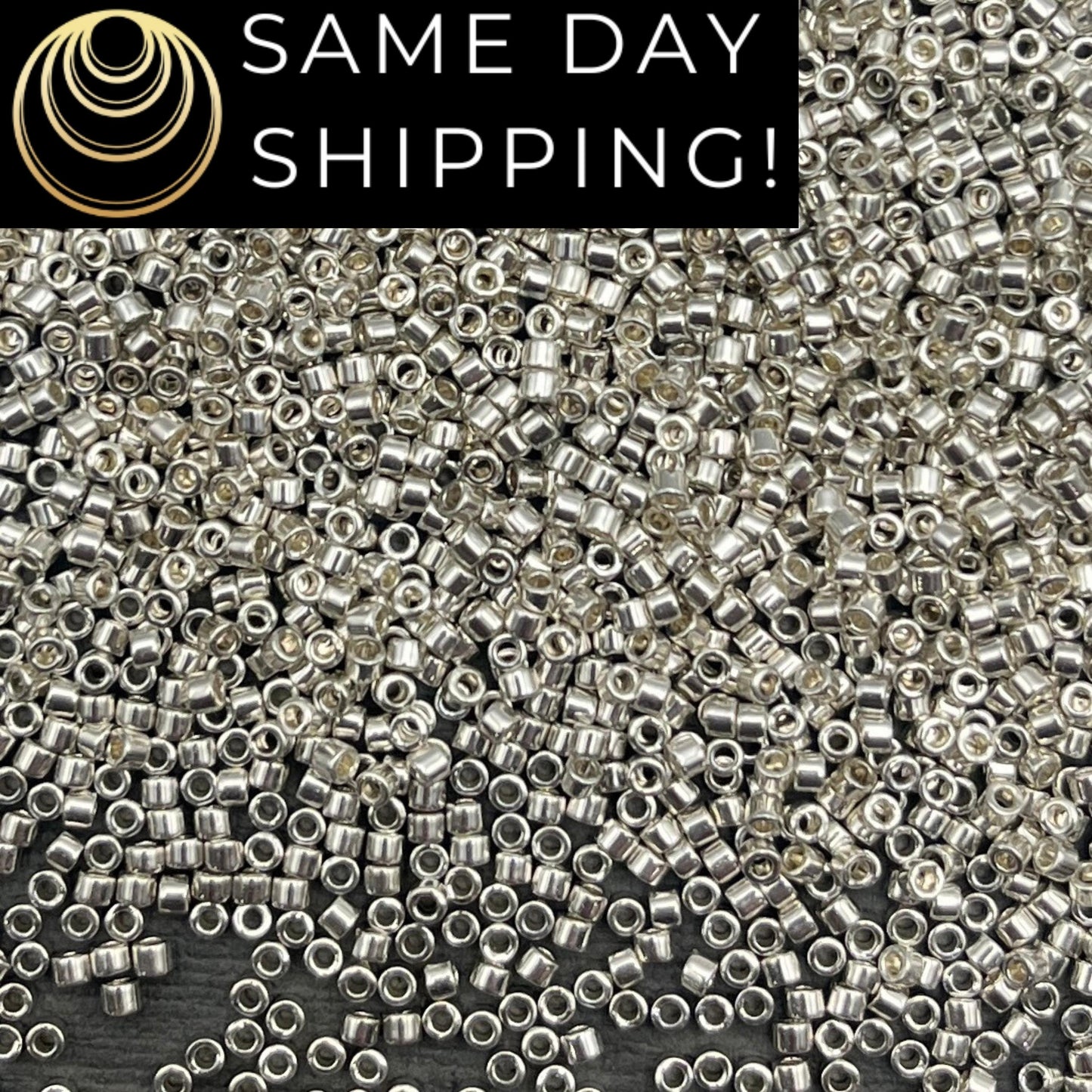 DB035 SAME DAY SHIPPING! 1-20 Grams Miyuki 11/0 Delica Beads Galvanized Silver, Silver Beads, Sterling Silver Beads, Free Container!