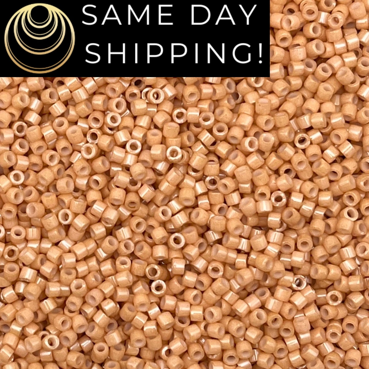 DB208 SAME DAY SHIPPING! 1-20 Grams Miyuki 11/0 Delica Beads Opaque Tan Luster-Free Container!