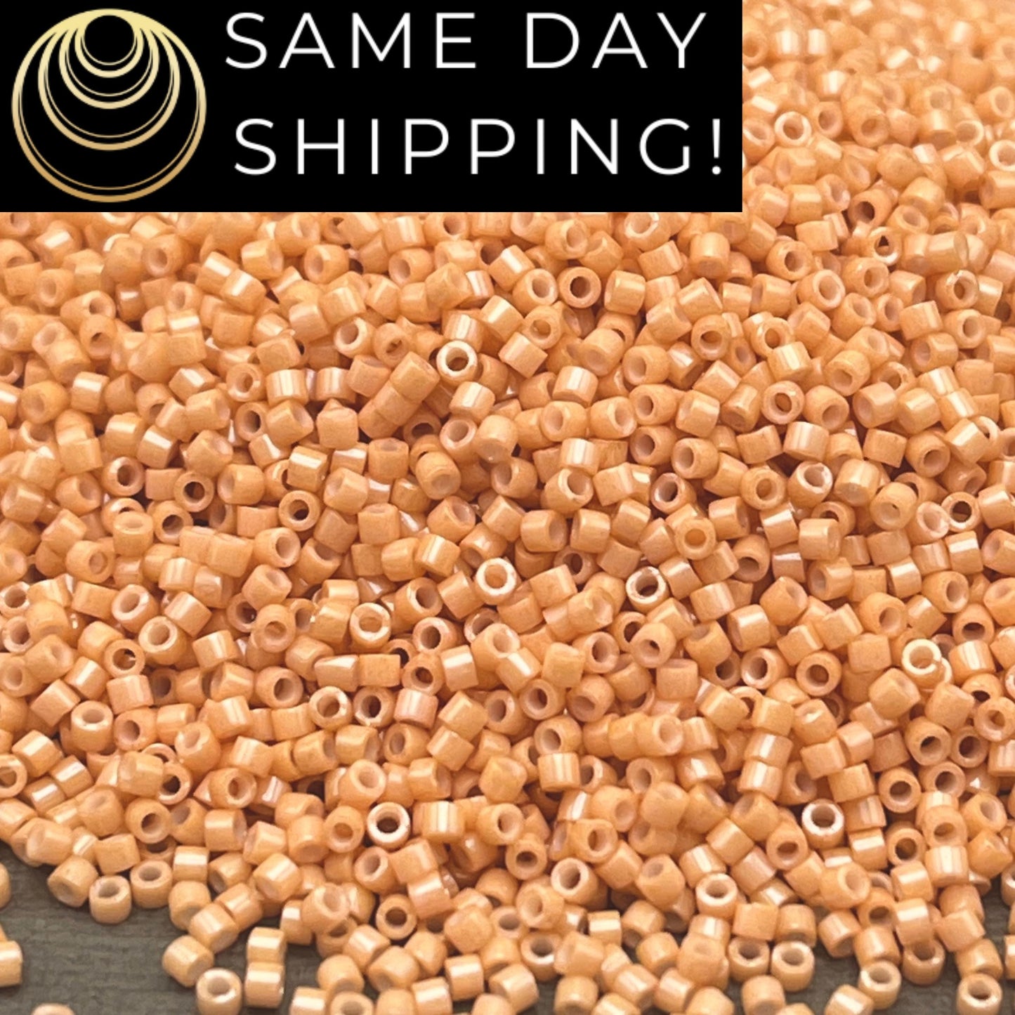 DB208 SAME DAY SHIPPING! 1-20 Grams Miyuki 11/0 Delica Beads Opaque Tan Luster-Free Container!