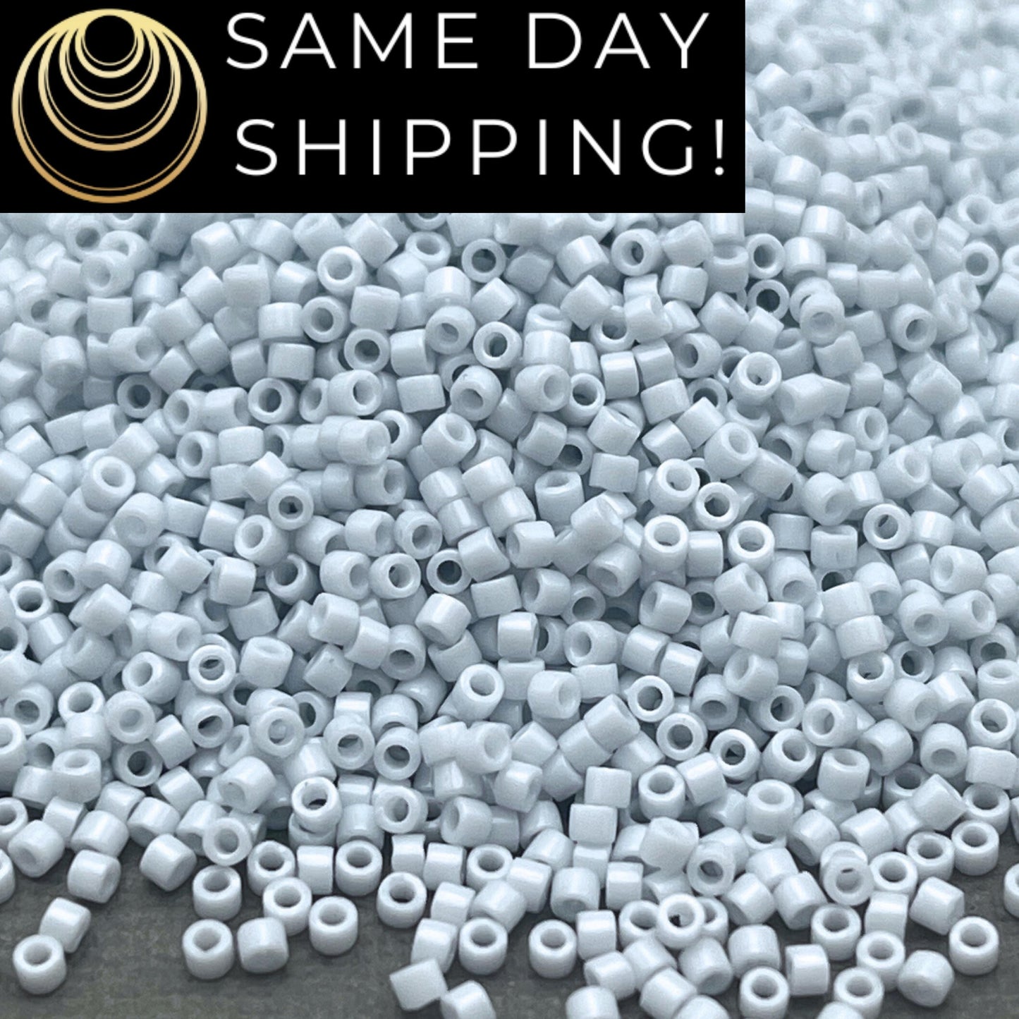 DB209 SAME DAY SHIPPING! 1-20 Grams Miyuki 11/0 Delica Beads Light Blue/Gray-Free Container!