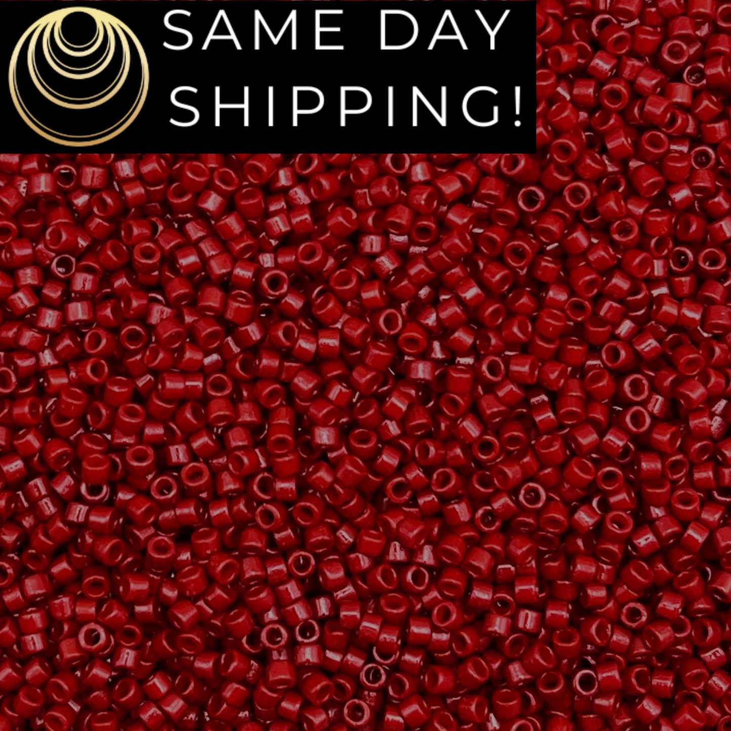 DB2354 SAME DAY SHIPPING! 1-20 Grams Miyuki 11/0 Delica Beads Duracoat Opaque Dyed Shanghai Red -Free Container!