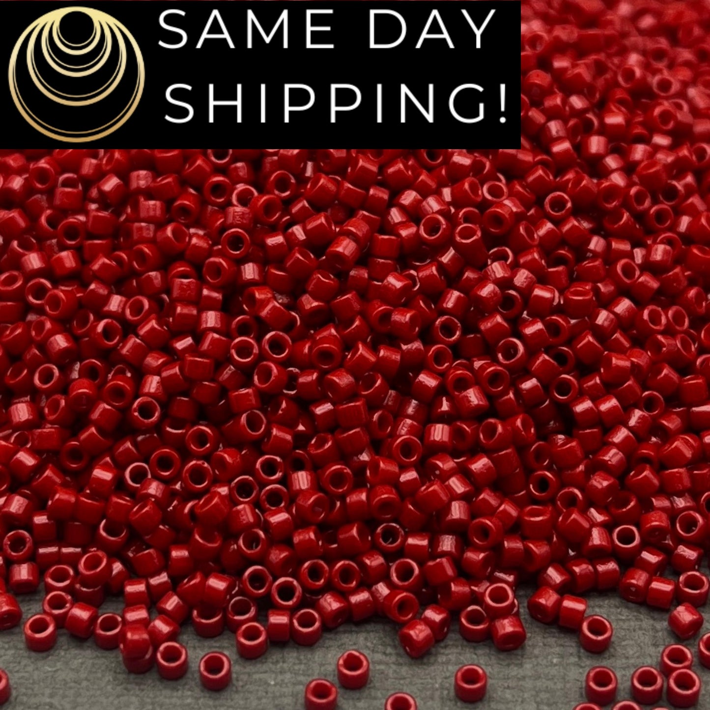 DB2354 SAME DAY SHIPPING! 1-20 Grams Miyuki 11/0 Delica Beads Duracoat Opaque Dyed Shanghai Red -Free Container!