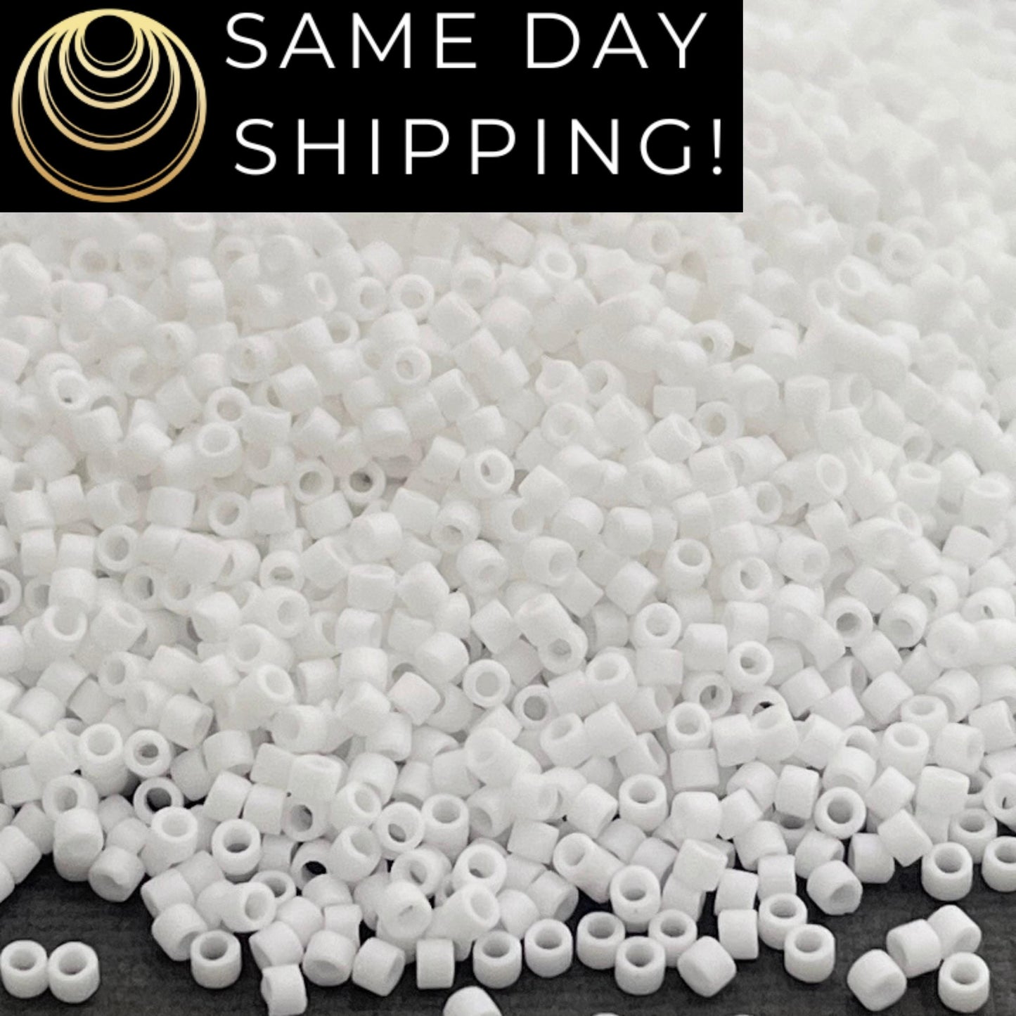 DB351 SAME DAY SHIPPING! 1-20 Grams Miyuki 11/0 Delica Beads Matte Opaque White-Free Container!