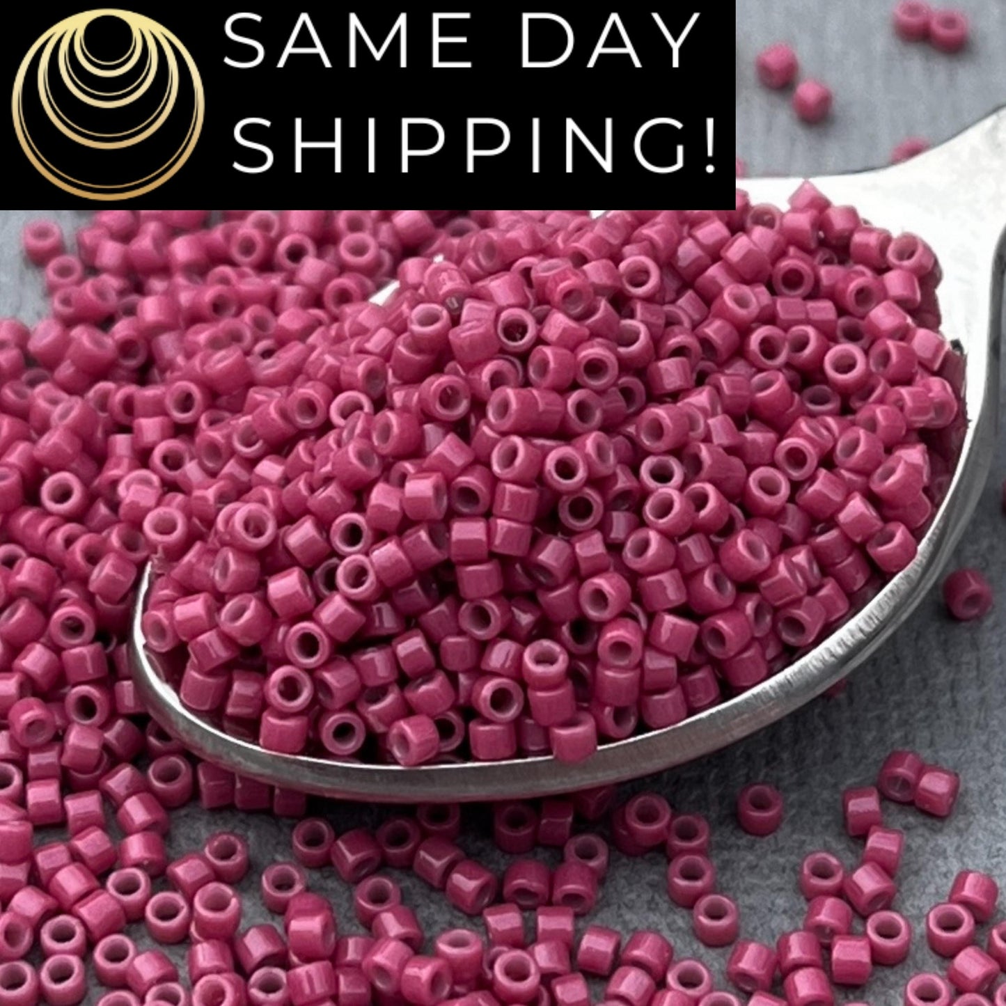 DB2353 SAME DAY SHIPPING! 1-20 Grams Miyuki 11/0 Delica Beads Duracoat Opaque Dyed Cherry Blossom, Raspberry Delica, Free Container!
